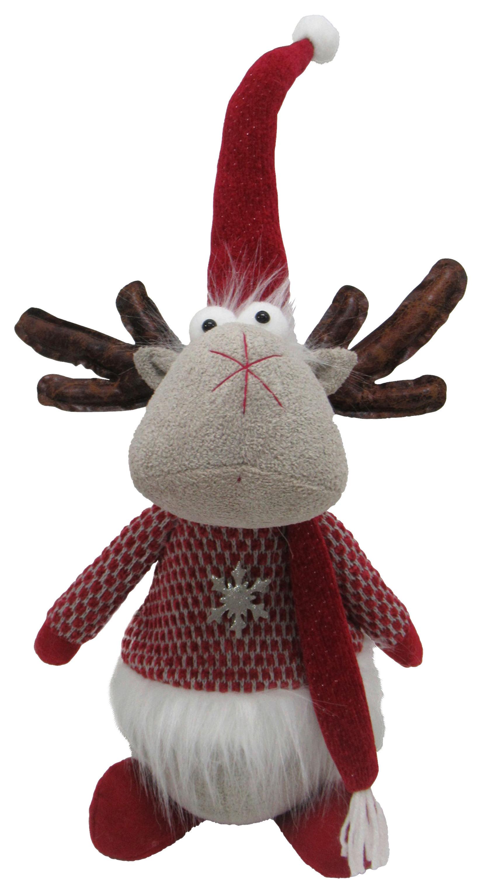 Dekor Rénszarvas Moesy - világosszürke/sötétvörös, Konventionell, kő/textil (21/51/16cm) - Mömax