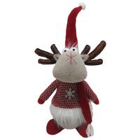 Dekor Rénszarvas Moesy - világosszürke/sötétvörös, Konventionell, kő/textil (21/51/16cm) - Mömax