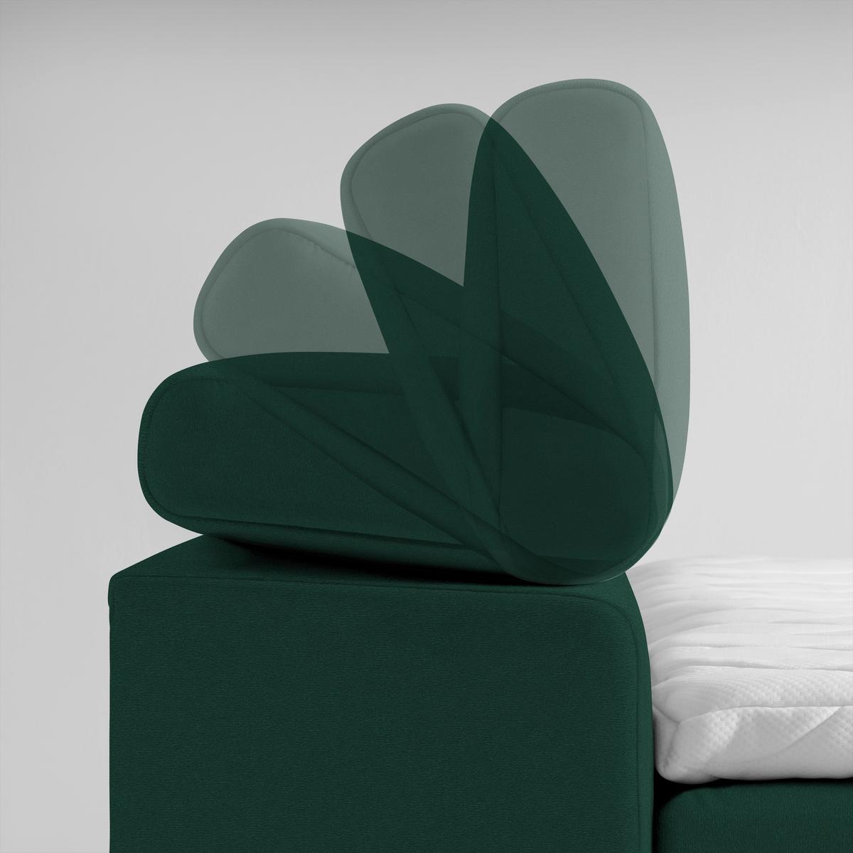 Boxspringbett Sevilla Dunkelgrün ca. 180x200cm - Dunkelgrün/Schwarz, KONVENTIONELL, Holz/Kunststoff (180/200cm) - Premium Living