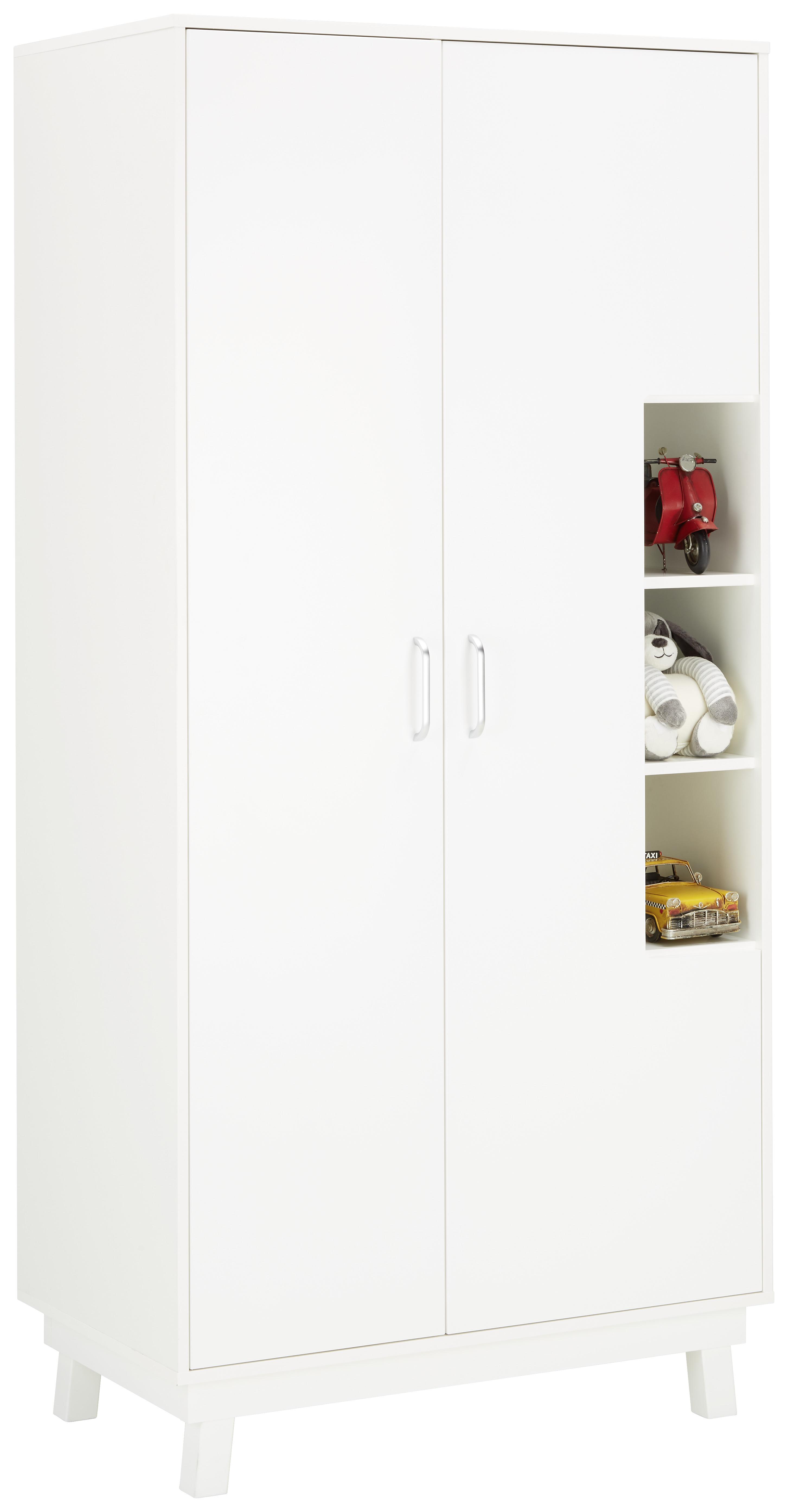 Kleiderschrank in Weiß - Weiß, MODERN, Holz (93/195/55cm) - Premium Living