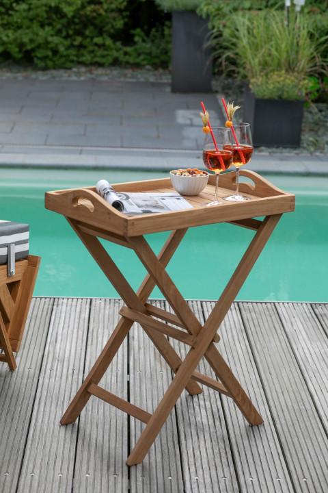 Gartenklapptisch Woodie Teak - Teakfarben, Basics, Holz (40/75/60cm) - Gardenson
