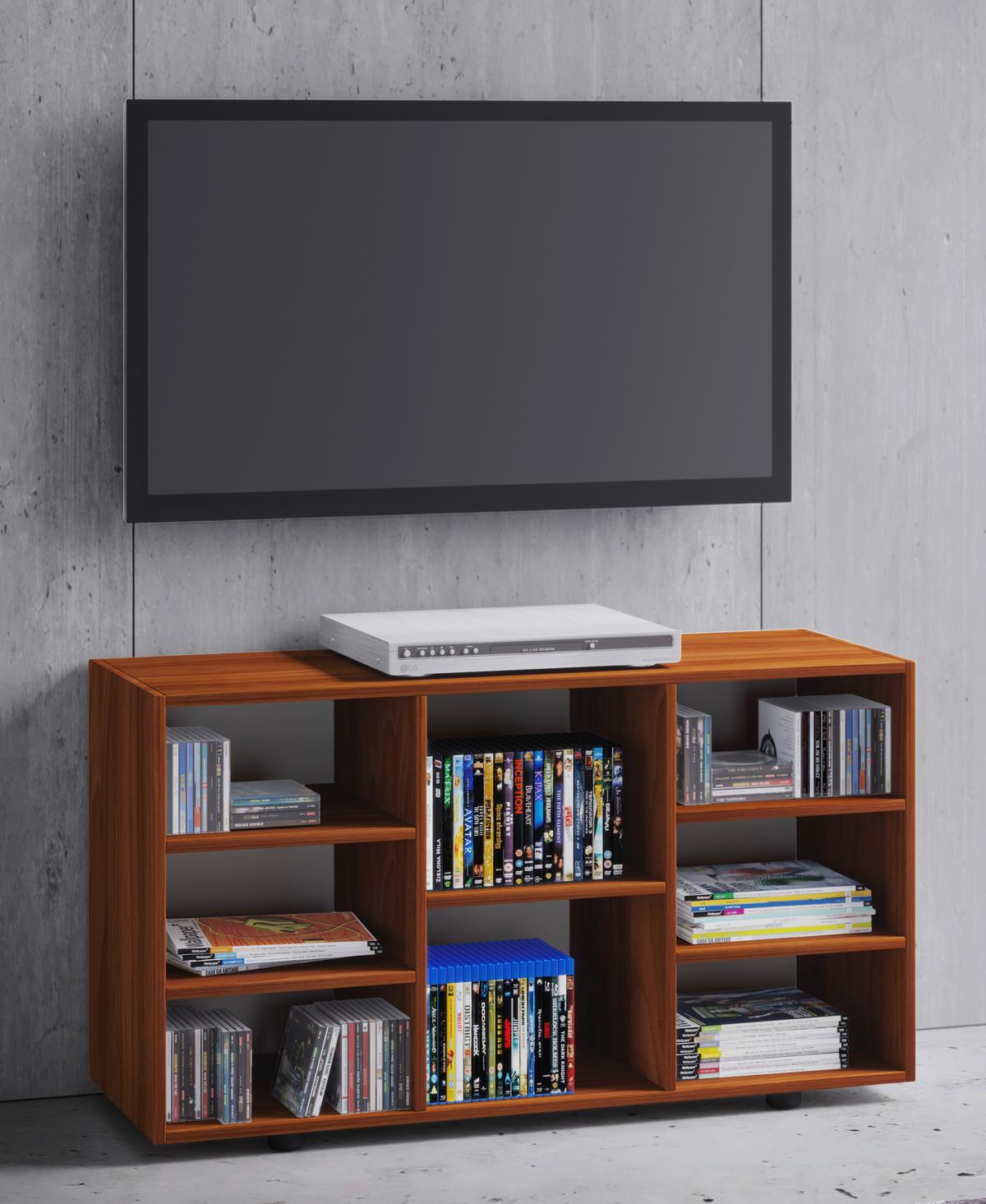 Tv Element Fetino, Oreh - črna/barve oreha, Moderno, umetna masa/leseni material (114/60/40cm) - MID.YOU