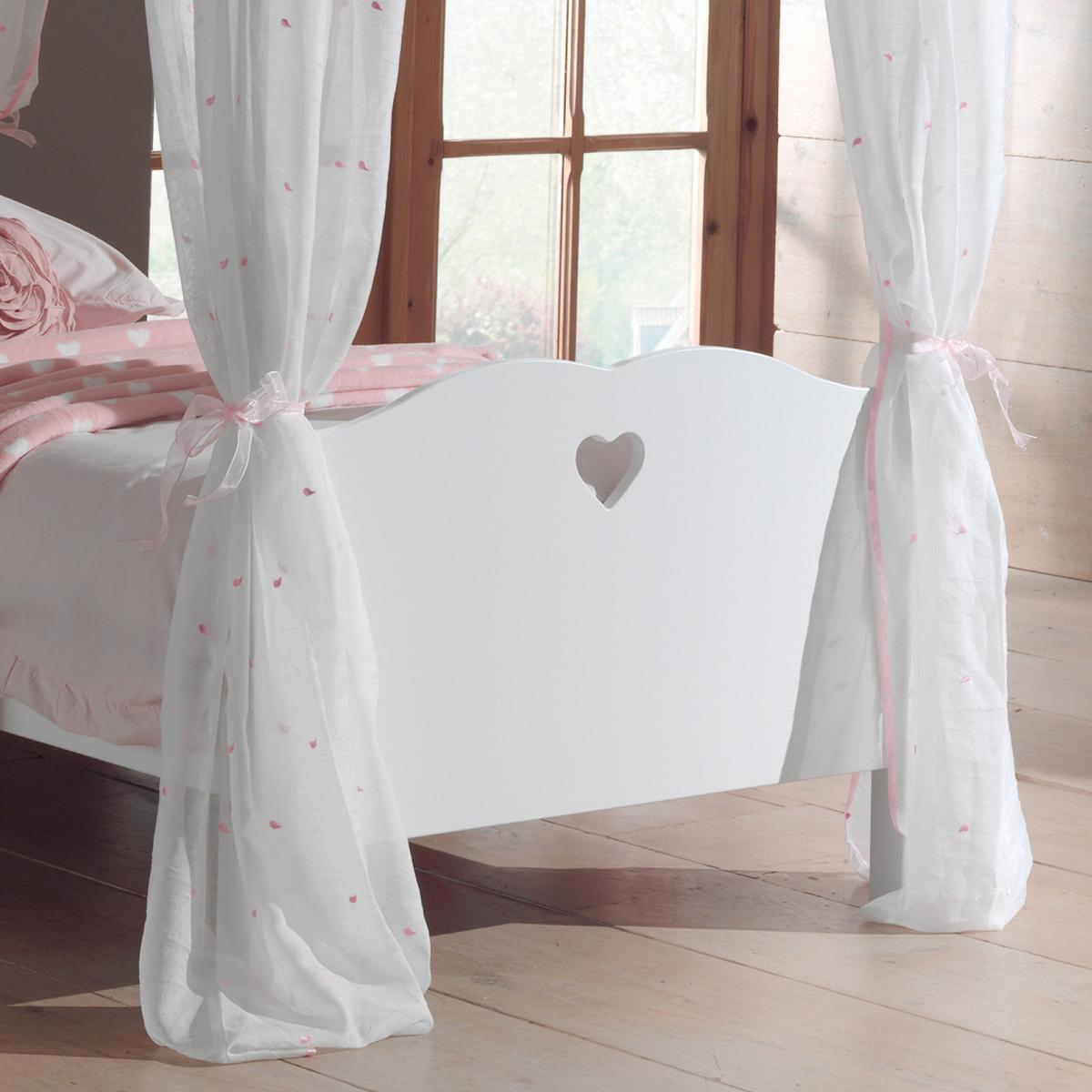 Himmelbett 90x200 Amori, Weiß - Weiß, KONVENTIONELL, Holzwerkstoff/Textil (90/200cm) - Vipack
