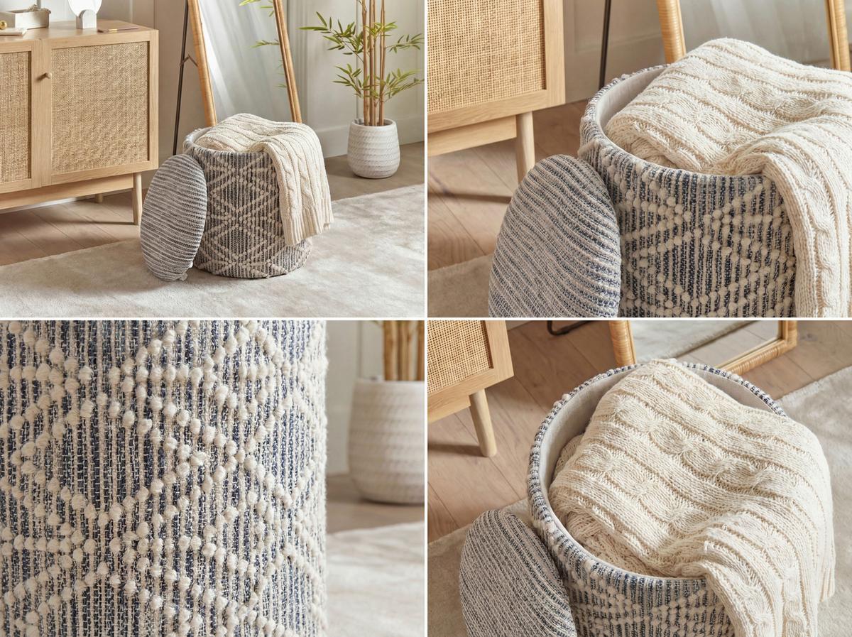 Hocker Wl7.792 - Grau, Design, Textil (40/45/40cm) - Livetastic