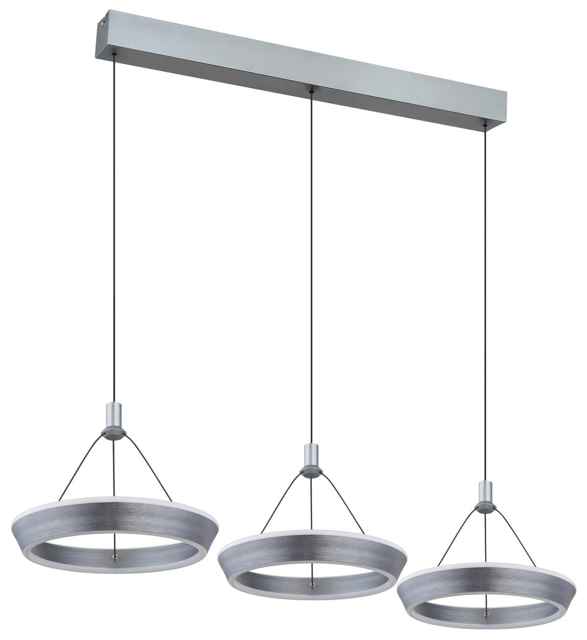 LED-HÄNGELEUCHTE 67316-3 - Titanfarben/Opal, Design, Kunststoff/Metall (97,5/30,4/200cm) - Globo