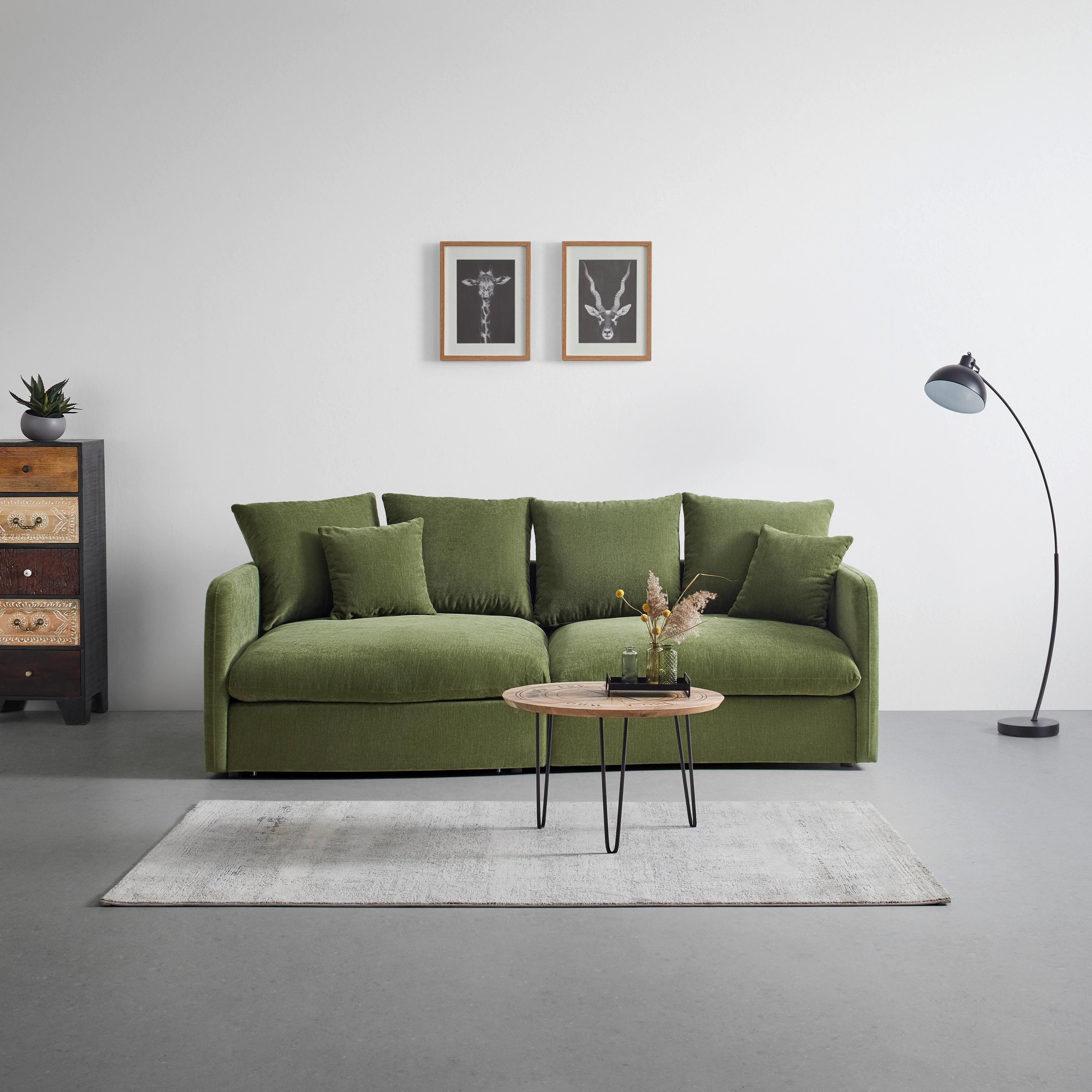 BIGSOFA ALABAMA - Dunkelgrün, Modern, Holz/Holzwerkstoff (255/90/135cm) - Mömax