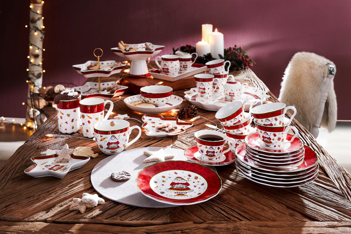 SERWIS KAWOWY CHRISTMAS DREAM - różnokolorowy, Basics, ceramika - X-Mas