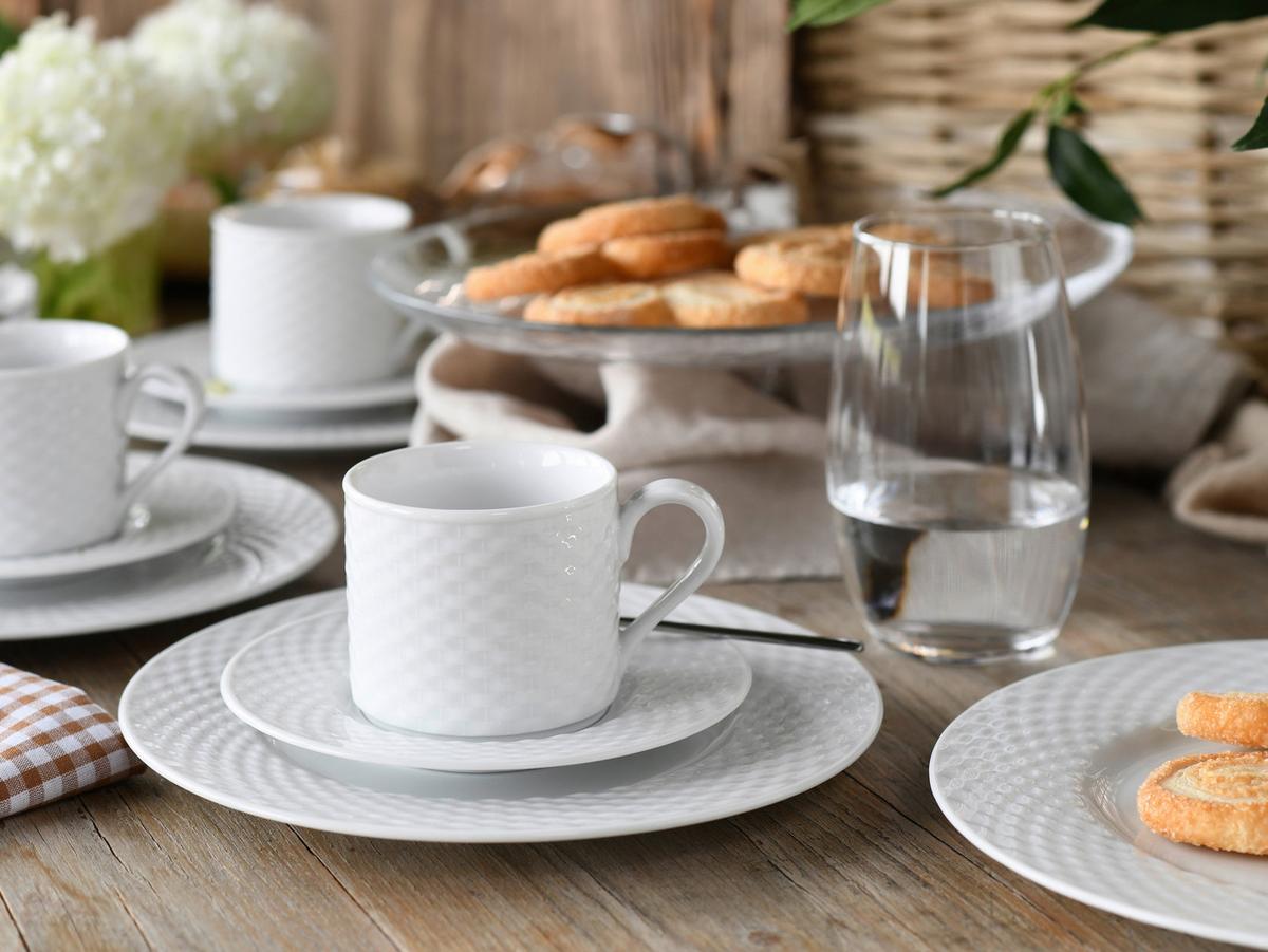 SERWIS KAWOWY 24640 POLO - biały, Basics, ceramika - Creatable