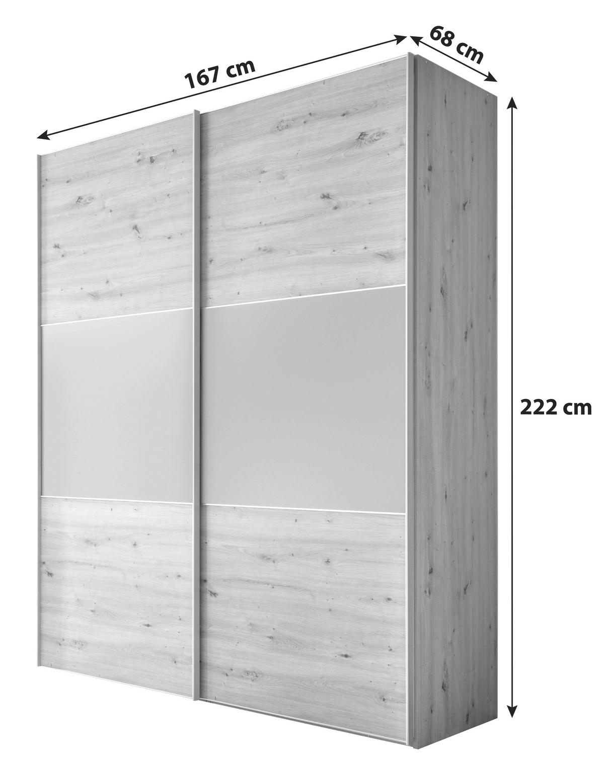 Ormar S Kliznim Vratima Includo - siva/hrast Artisan, Design (167/222/68cm) - Premium Living