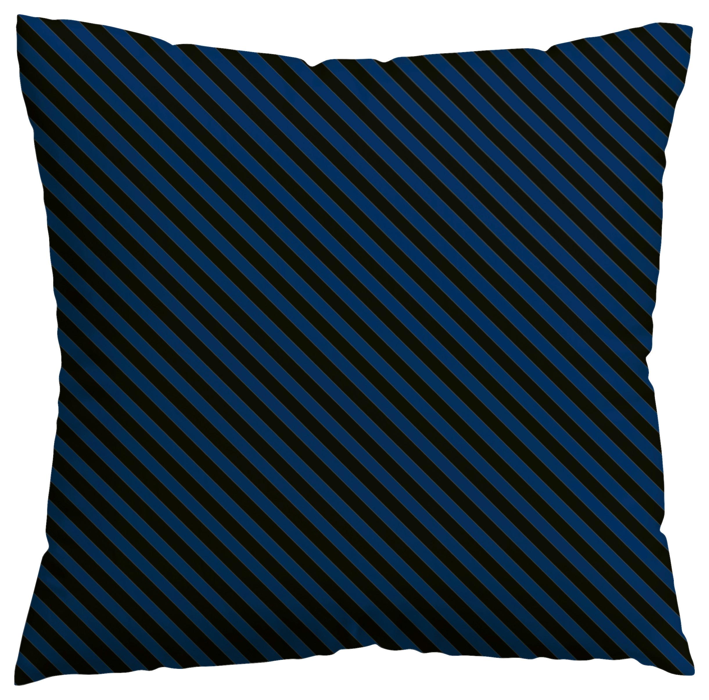 Kissenbezug Woven Satin Schwarz/Dunkelblau ca. 40x40cm - Schwarz/Dunkelblau, Basics, Textil (40/40cm) - Schlafgut