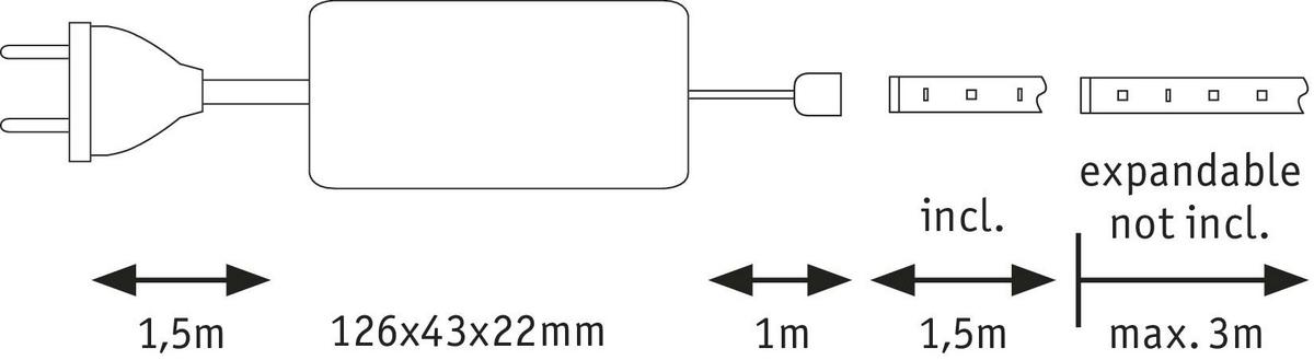 LED-Strip MaxLed 500 in Silberfarben max. 10 Watt - Silberfarben, Basics, Metall (0,3cm) - Paulmann