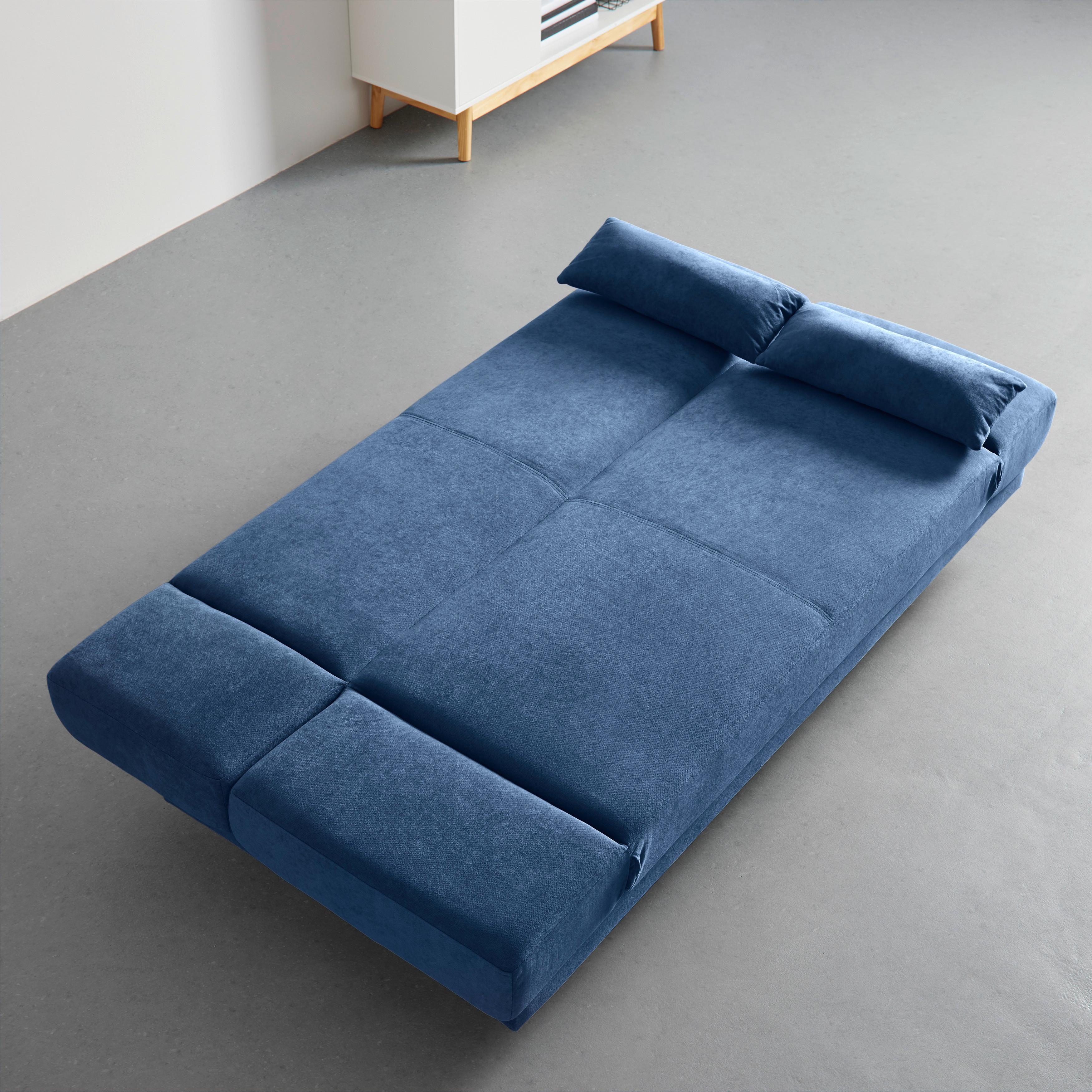 BÄDDSOFFA FUNKY - blå/naturfärgad, Modern, trä/textil (183/73/79cm) - Bessagi Home