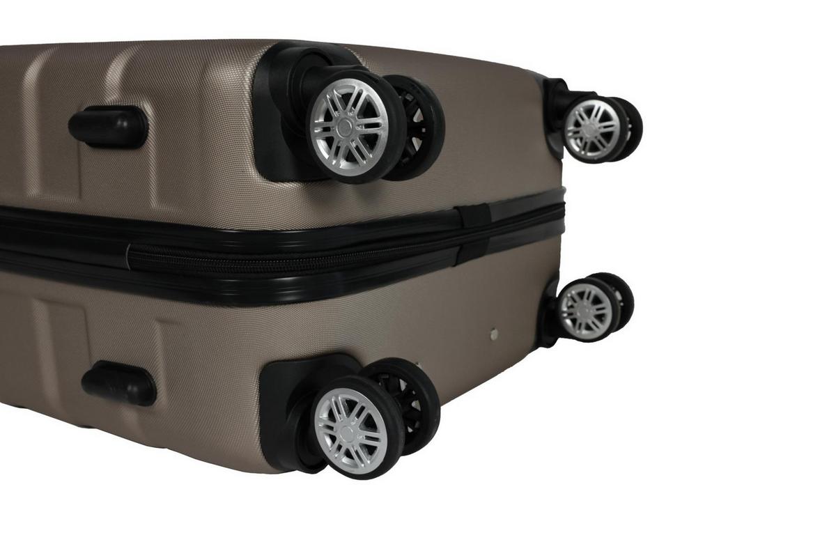 ZESTAW WALIZEK PODRÓŻNYCH AH-18702 - szampanowy, Konventionell, tworzywo sztuczne/metal - Novel