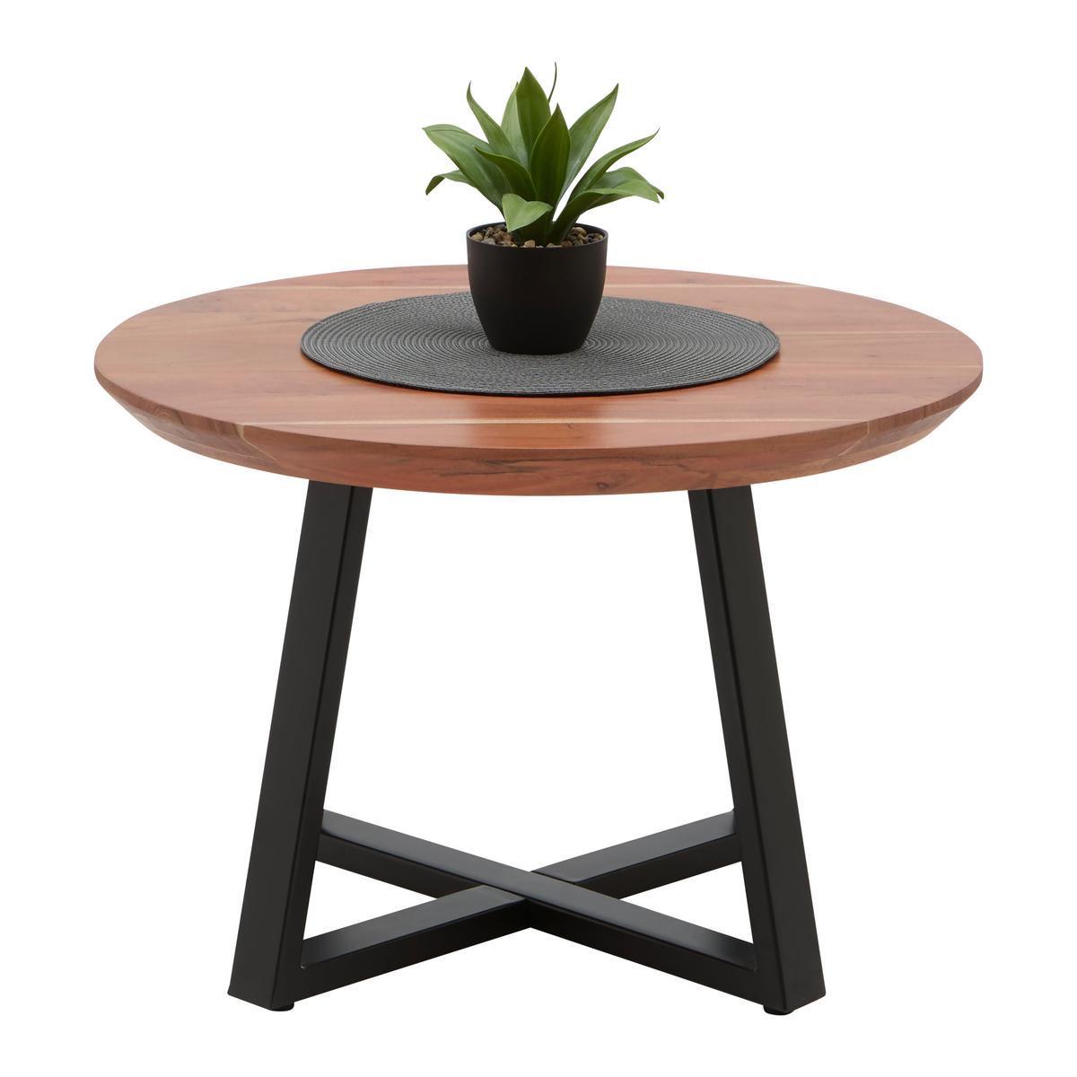 Klubska Miza Safara - črna/naravne barve, Natur, kovina/les (70/70/45cm) - Zandiara