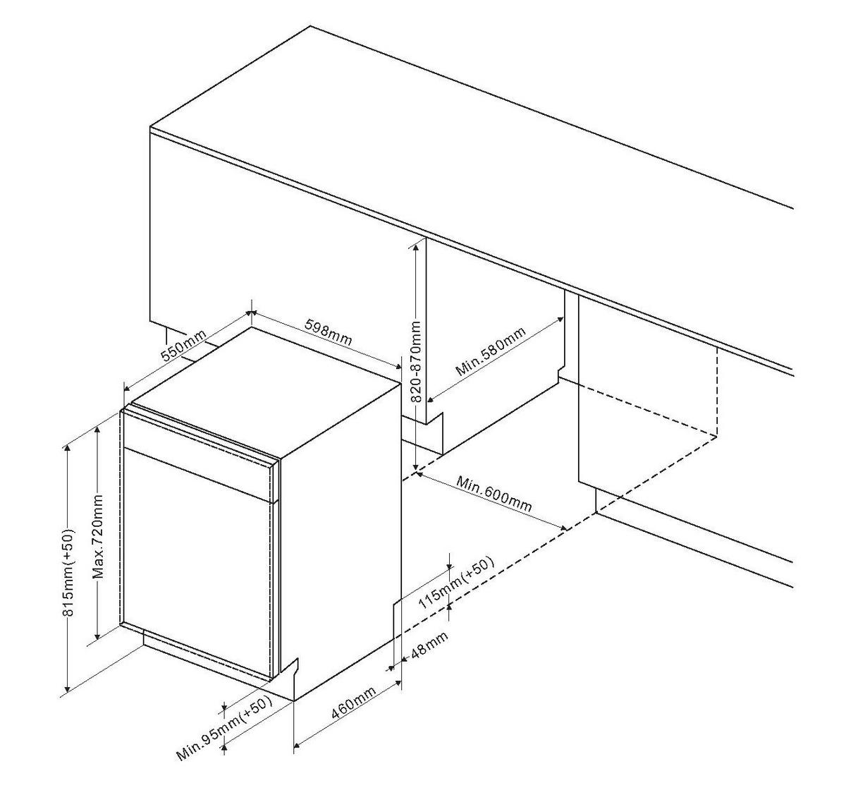 Geschirrspüler 50635 Silberfarben ca.59,8x81,5x55cm - Silberfarben, MODERN, Metall (59,8/81,5/55cm) - Amica