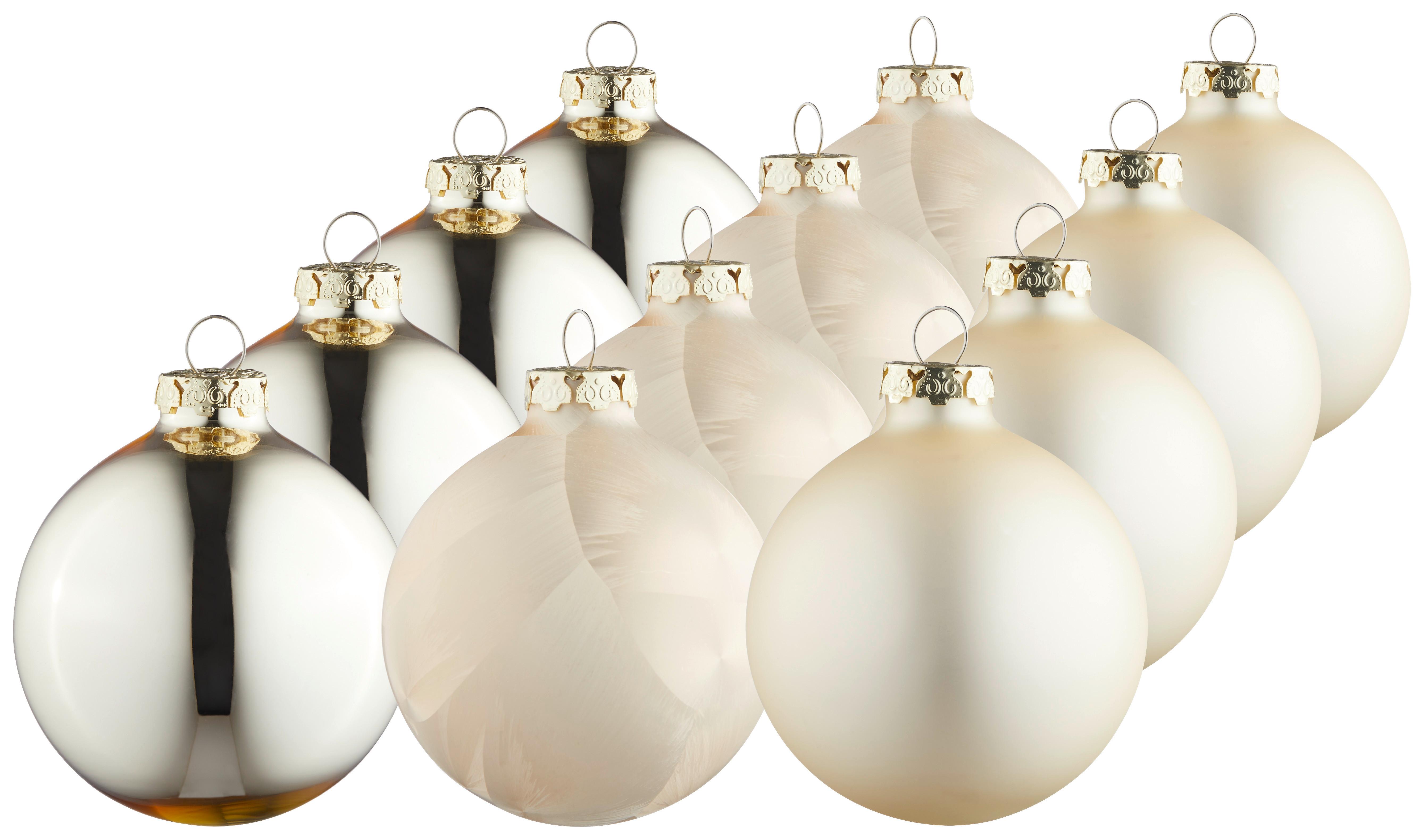 ZESTAW BOMBEK CHOINKOWYCH 812-2038-900 - szampanowy, Basics, szkło (8cm) - X-Mas
