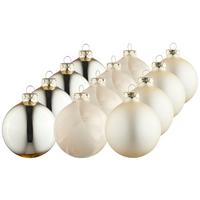 ZESTAW BOMBEK CHOINKOWYCH 812-2038-900 - szampanowy, Basics, szkło (8cm) - X-Mas