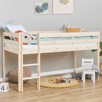Hochbett ECO COMFORT Kieferfarben ca. 90x200 cm - Naturfarben/Kieferfarben, MODERN, Holz (90/200cm) - MID.YOU