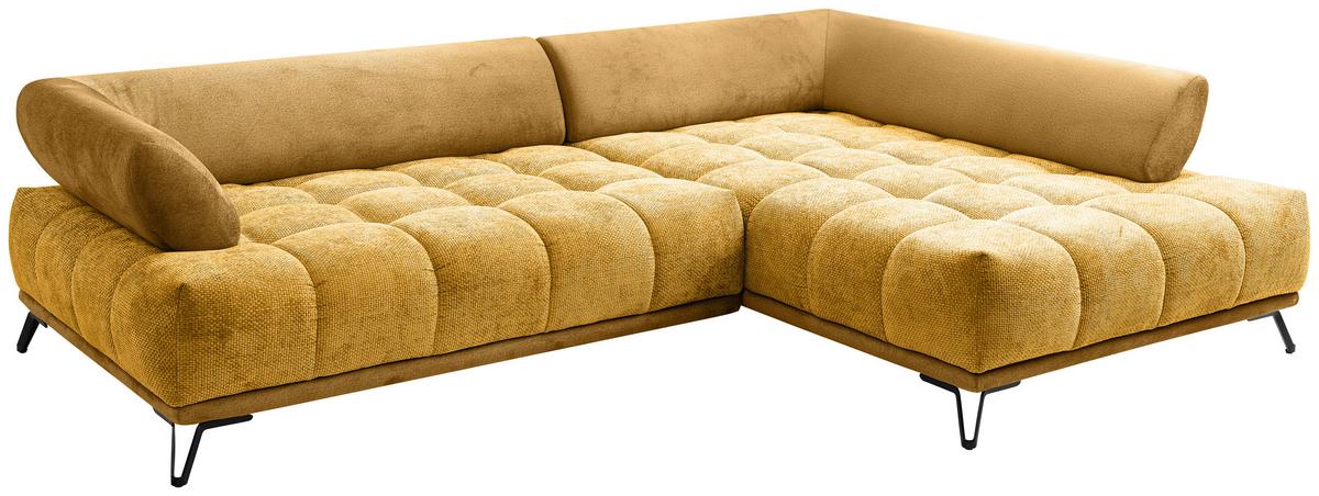 Ugaona Garnitura Largo N - kari žuta/crna, Moderno, tekstil/metal (262/184cm) - Modern Living