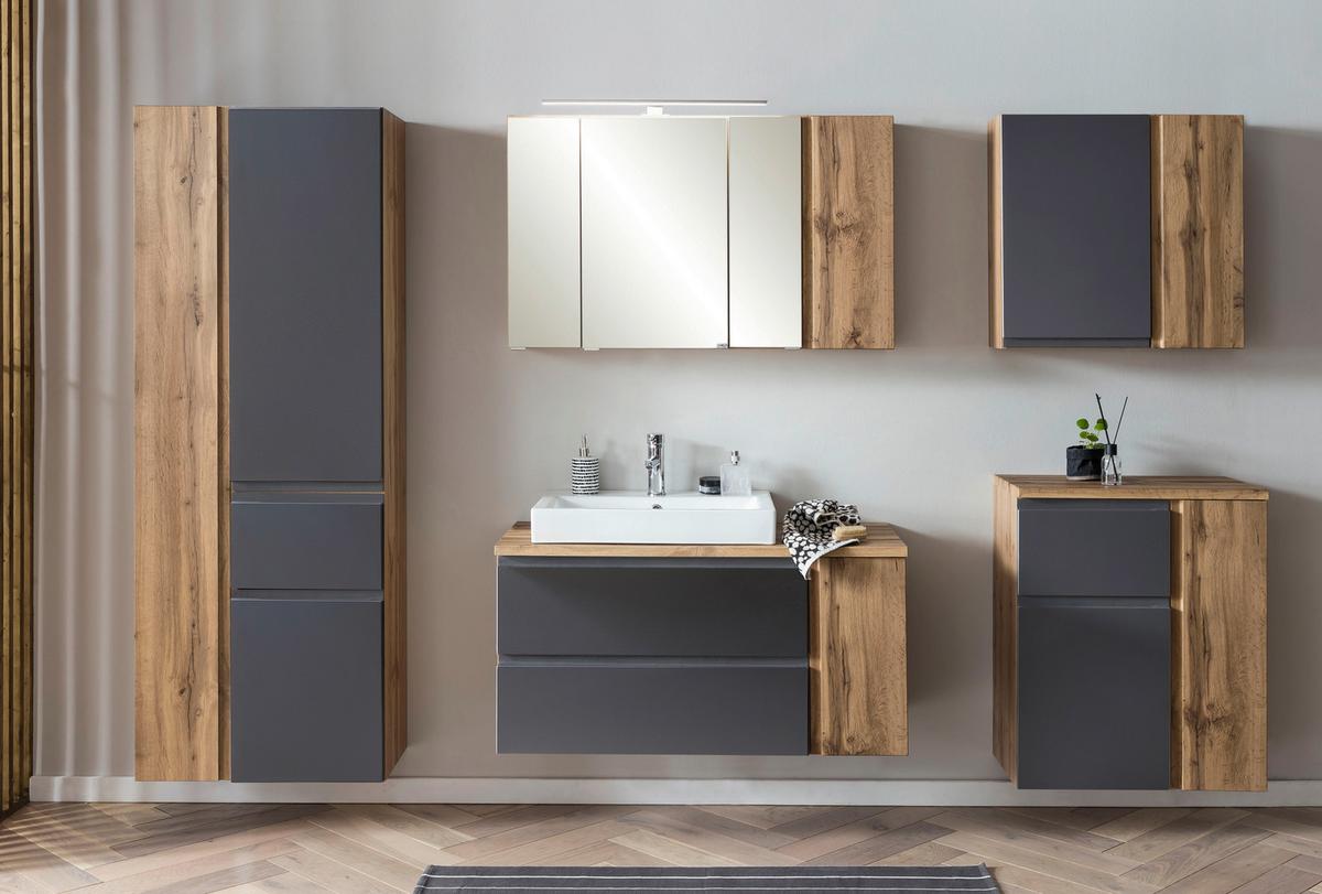 Unterschrank Varese ca. 65x79 cm Grau/Eiche - Eiche Wotan/Grau, MODERN, Holzwerkstoff (65/79/35cm) - Held