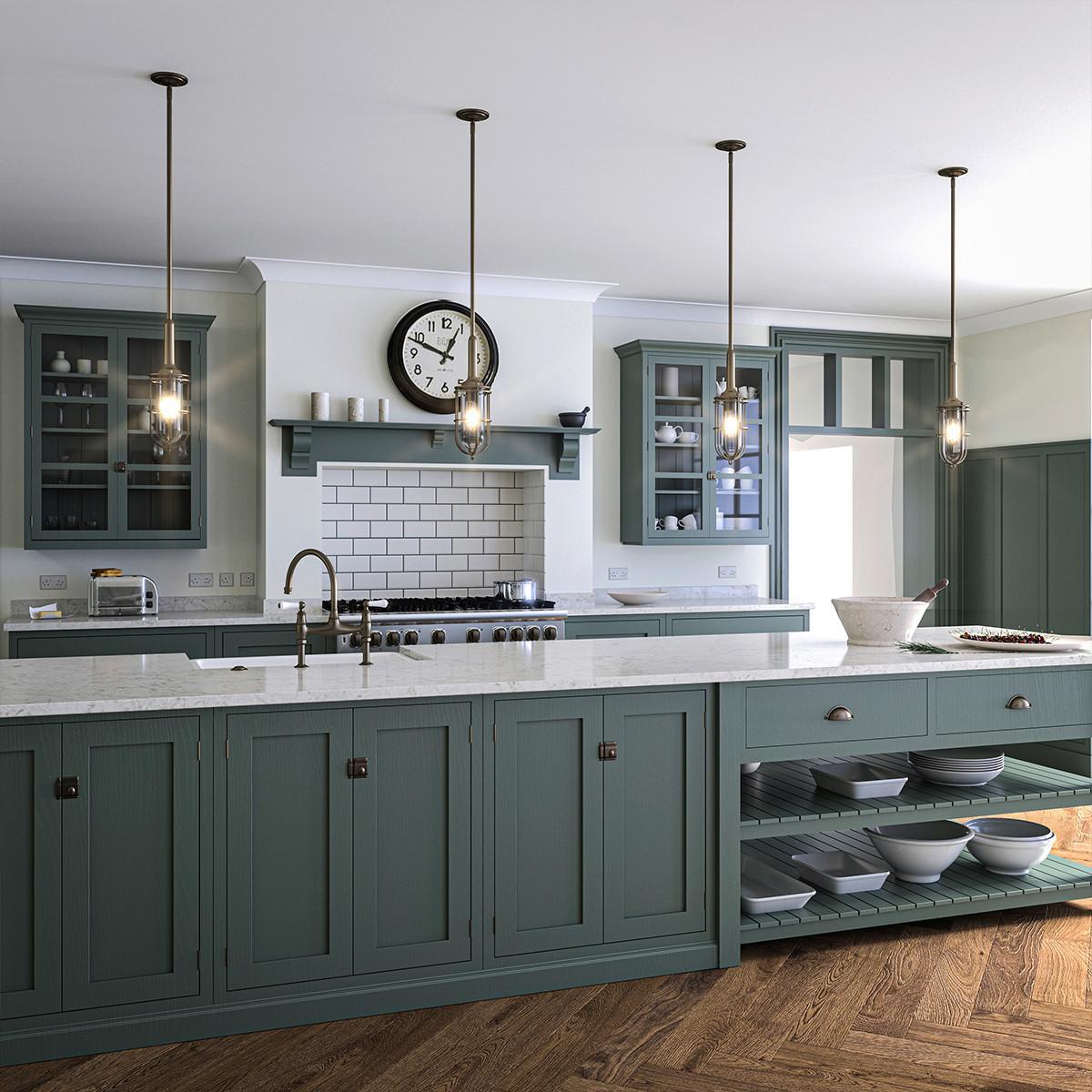 Viseća Svjetiljka Urbanrest - boje mjeda, Konvencionalno, staklo/metal (14/45.3cm) - Elstead Lighting