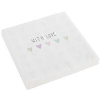 Serviette Kai in Weiss ca. 33x33cm - Weiss/Pastellblau, Papier (33/33cm)