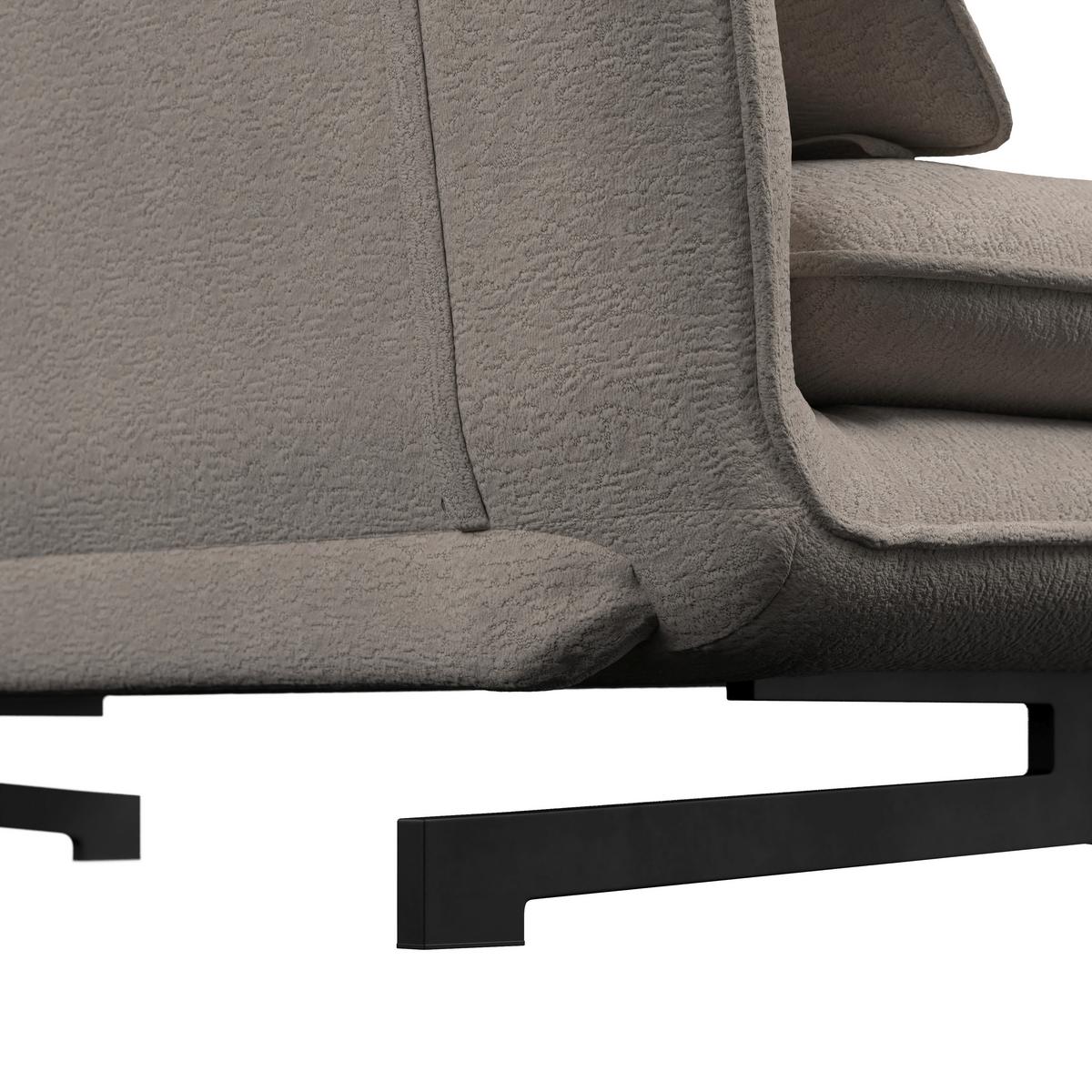 Kanapéágy Luna - bézs/fekete, Modern, textil/fém (142/62/40cm) - Bessagi Home