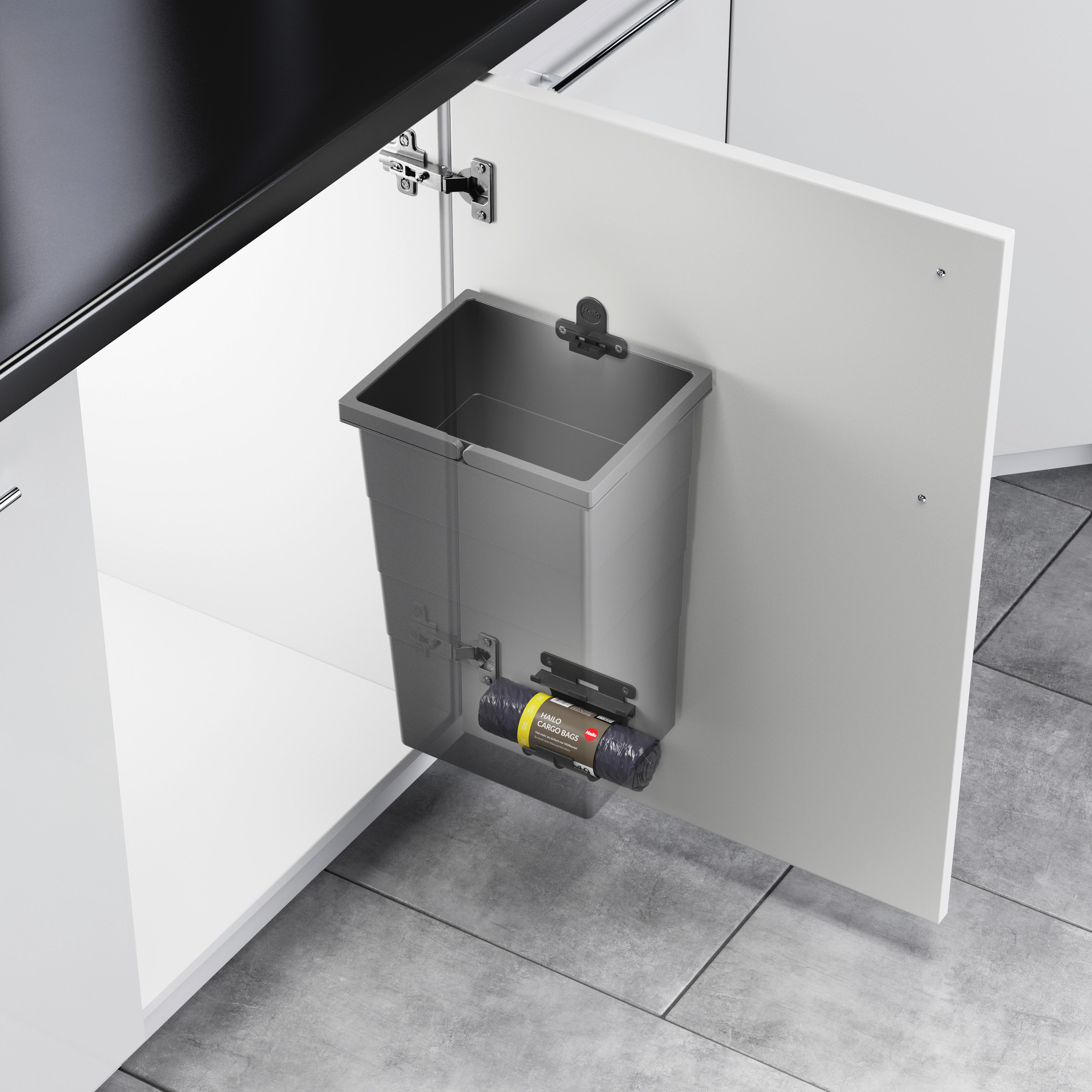 Abfallsammler 107601 Dunkelgrau - Dunkelgrau/Hellgrau, Kunststoff (22,6/32/29,5cm) - HKT