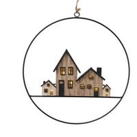 Dekohänger Homewood I in Naturfarben/Schwarz - Romantik / Landhaus, Holzwerkstoff/Textil (31cm) - Modern Living