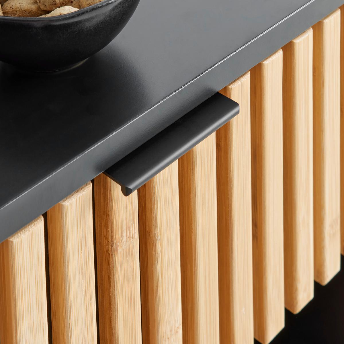 Nachtkästchen Madrid Schwarz/Naturfarben massiv - Schwarz/Naturfarben, MODERN, Holz/Holzwerkstoff (40/56/35cm) - Mömax