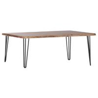 STOLIK KAWOWY GRAHAM - kolor akacjowy/czarny, Design, metal/drewno (110/70/45cm) - Landscape