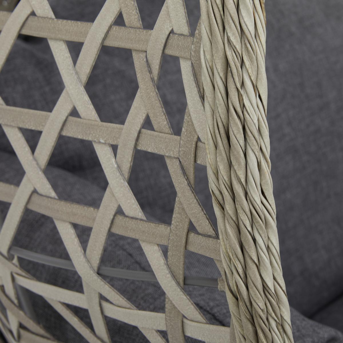 Hängesessel mit Gestell & Kissen, "Carmella" - Grau, Modern, Kunststoff/Textil (105/196/120cm) - Bessagi Garden