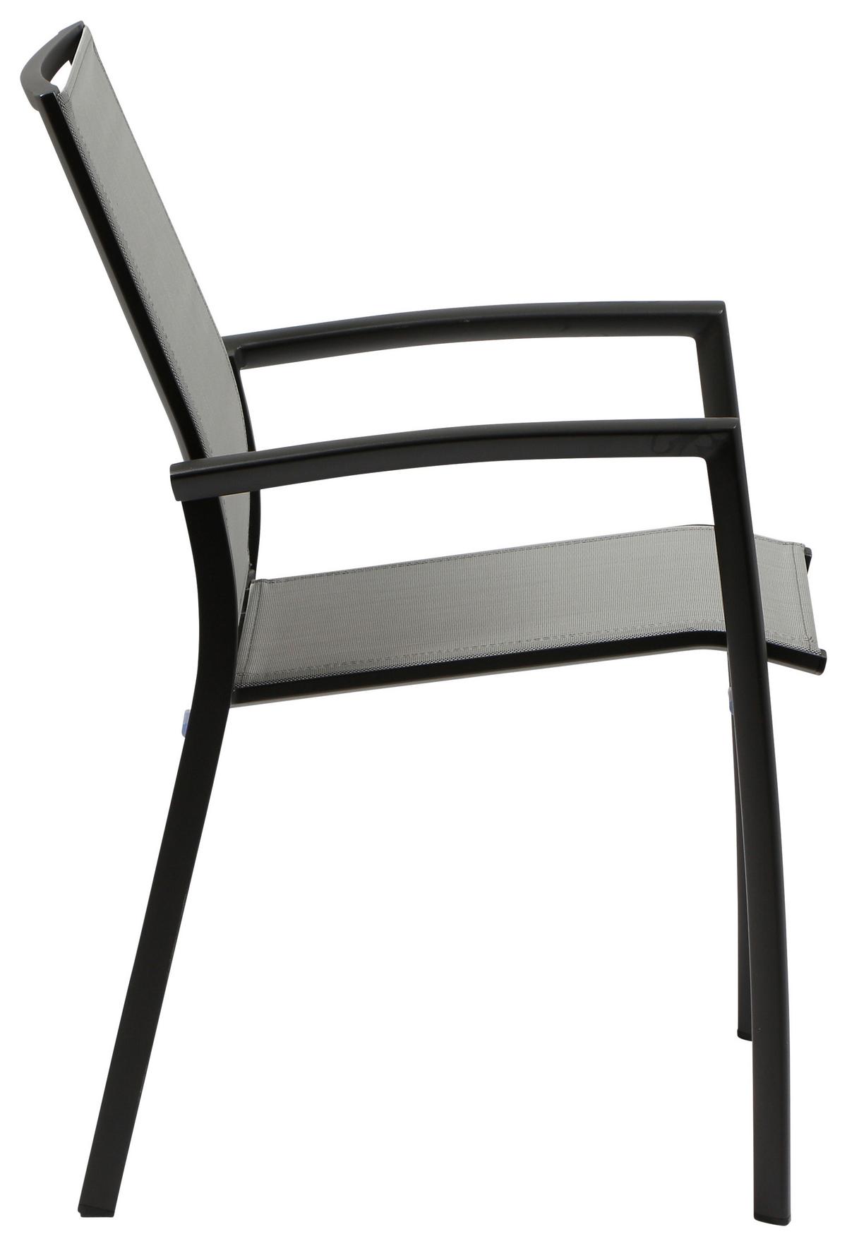 Loungegarnitur 5-tlg Velia aus Metall - Anthrazit/Schwarz, KONVENTIONELL, Keramik/Textil - Gardenson