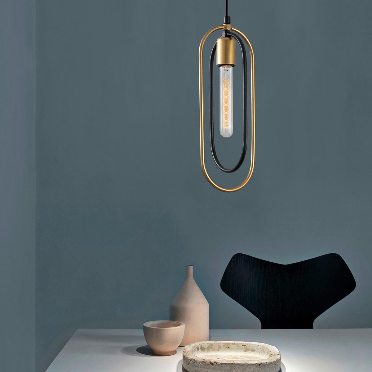 LAMPA WISZĄCA CERCO - 2011 - czarny/kolor złoty, Design, metal (32/132cm) - P & B