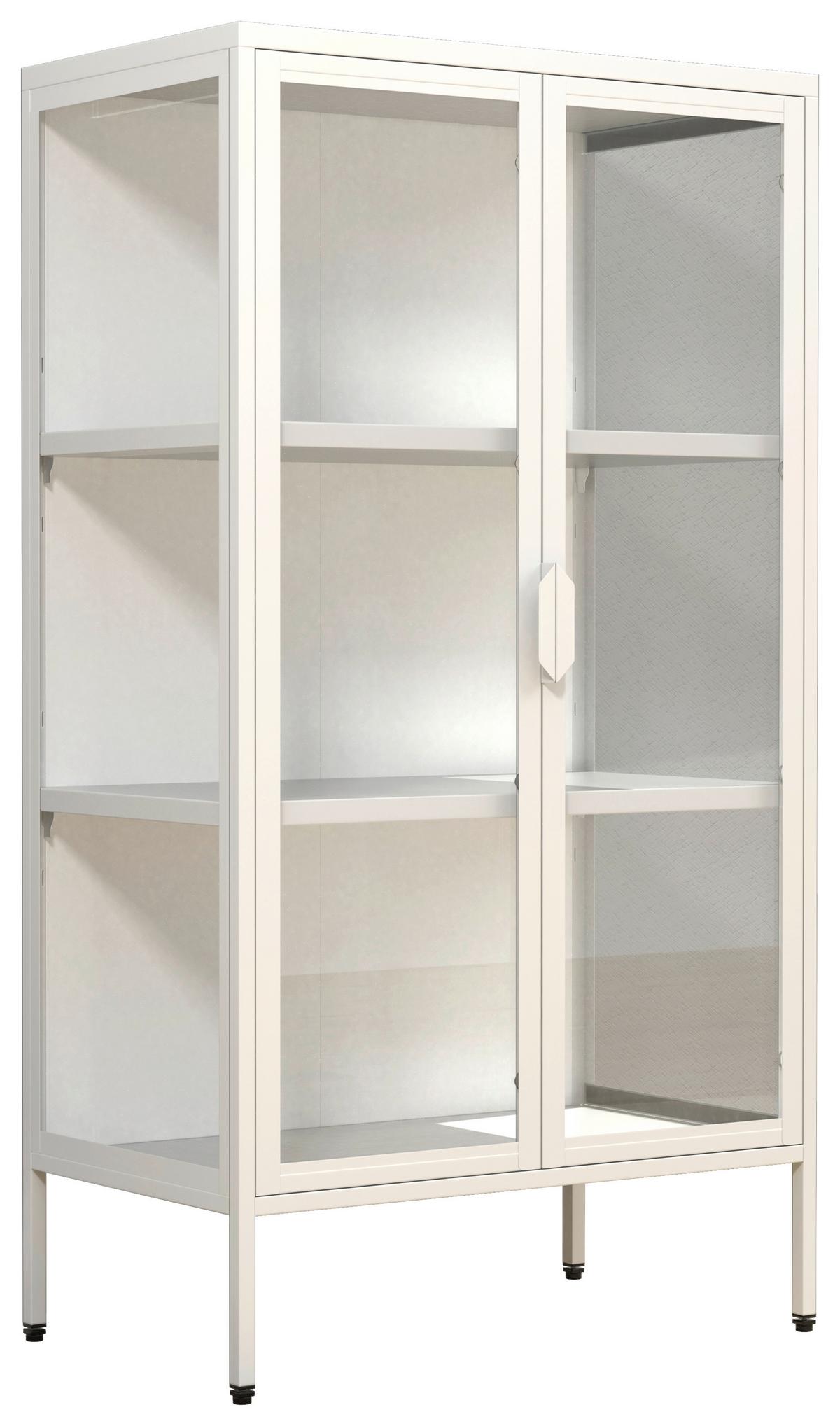 VITRINE FLOKA M - Weiss/Transparent, Design, Glas/Metall (60/110/35cm) - MID.YOU