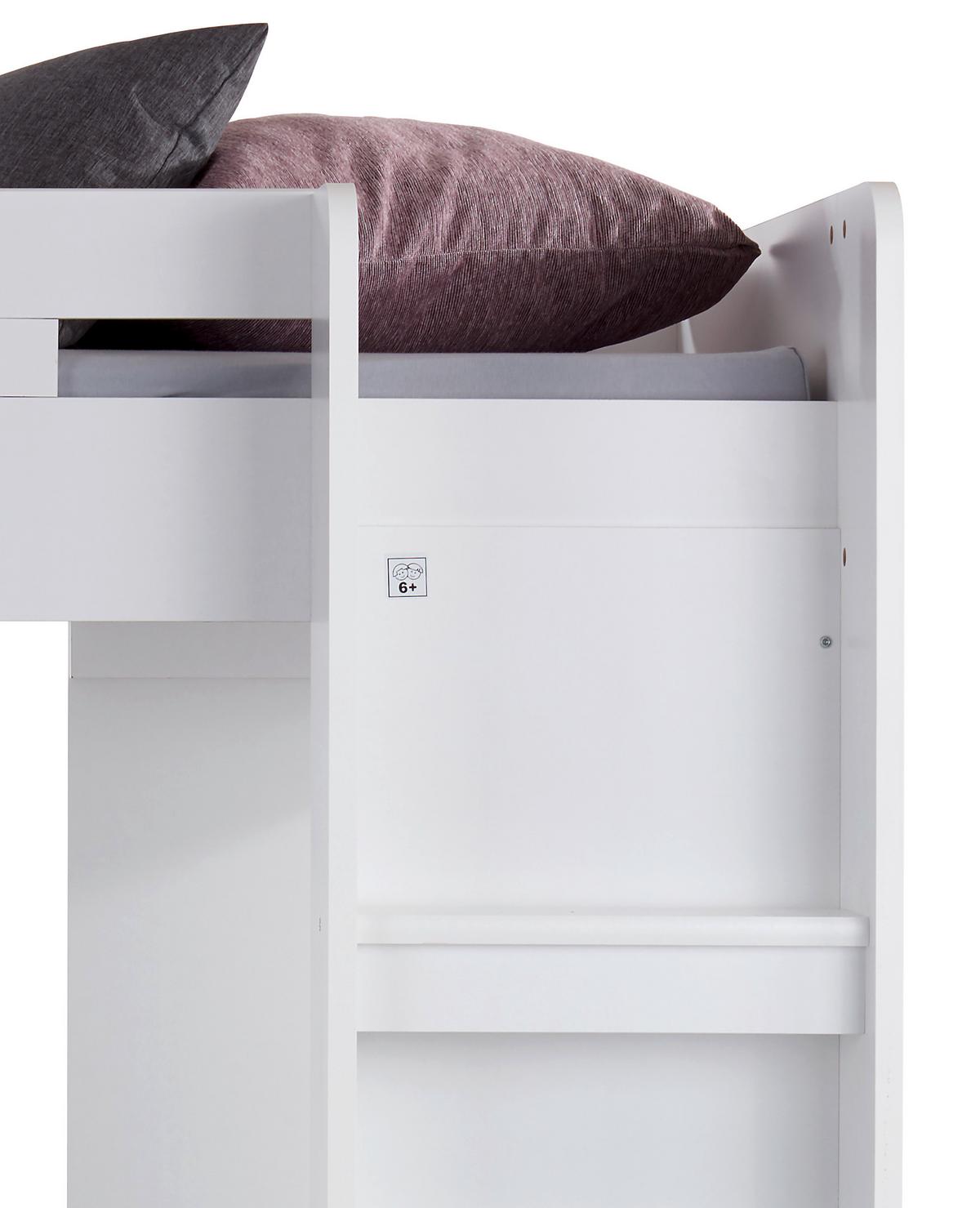 Emeletes Ágy Maxi - tölgyfa színű/fehér, Konventionell, faalapú anyag (90/200cm) - MID.YOU