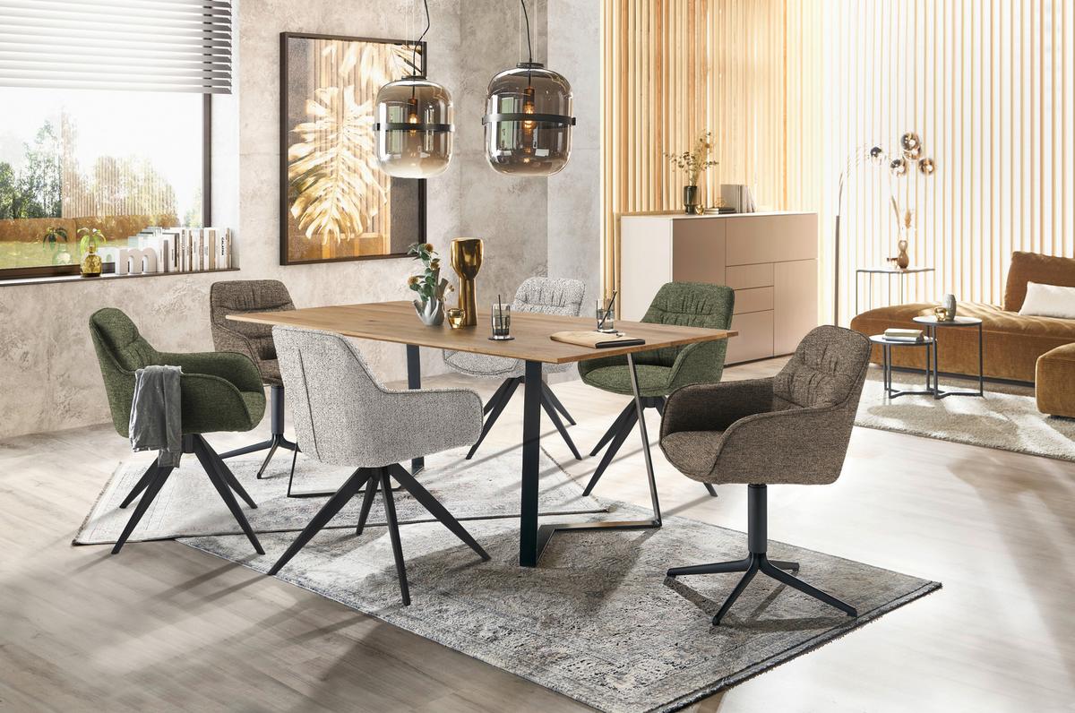 KRZESŁO Z PODŁOKIETNIKAMI TOM -EXKLUSIV- -MR- - taupe, Design, metal/tkanina (62/87/61cm) - Musterring