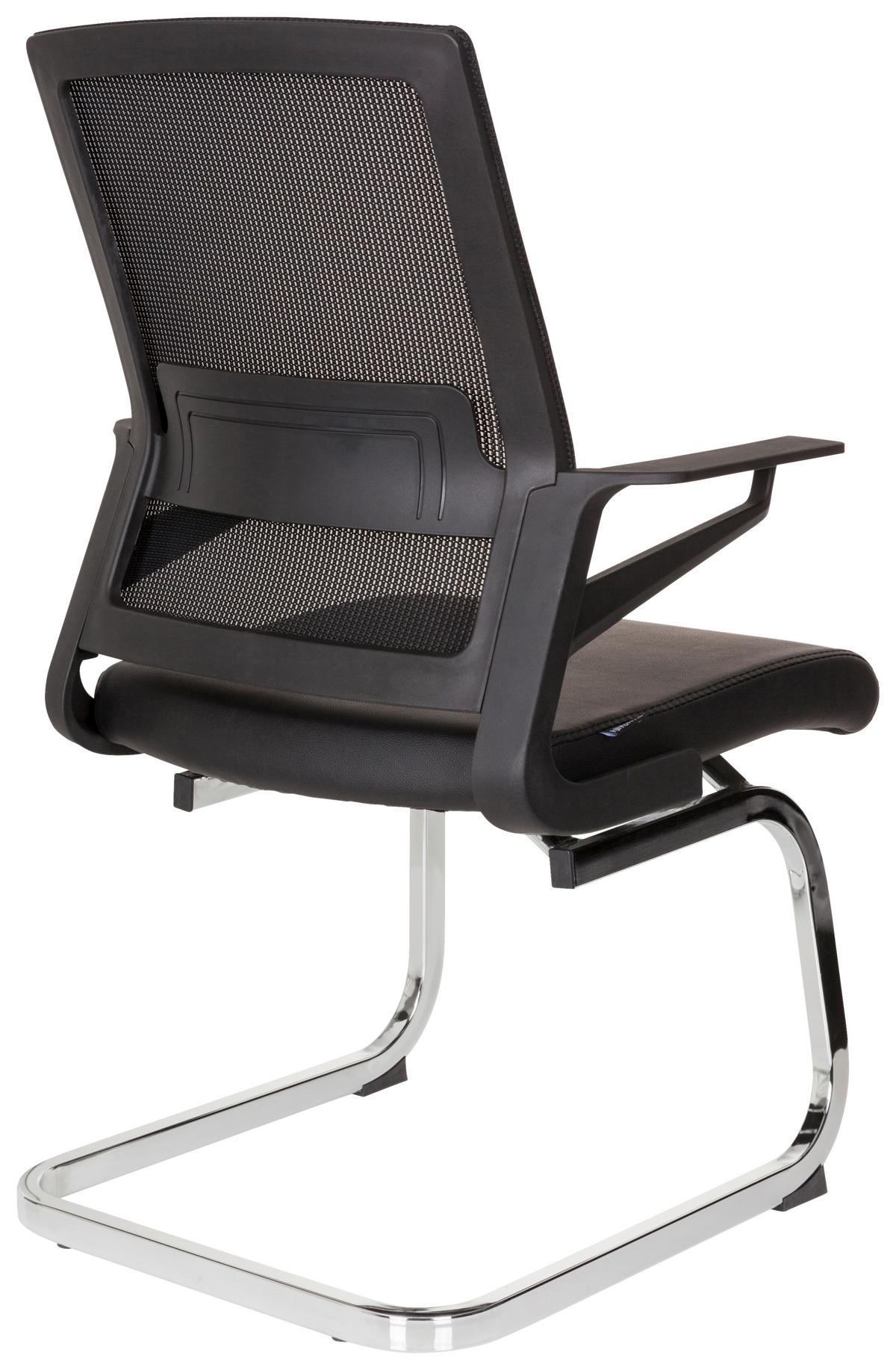 Besucherstuhl INVENTOR V PRO Schwarz - Chromfarben/Schwarz, MODERN, Kunststoff/Textil (58/95/54cm) - MID.YOU
