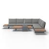 LOUNGEGRUPP SABRINA - mörkgrå/grå, Modern, metall/textil (323/79/253cm) - Bessagi Garden