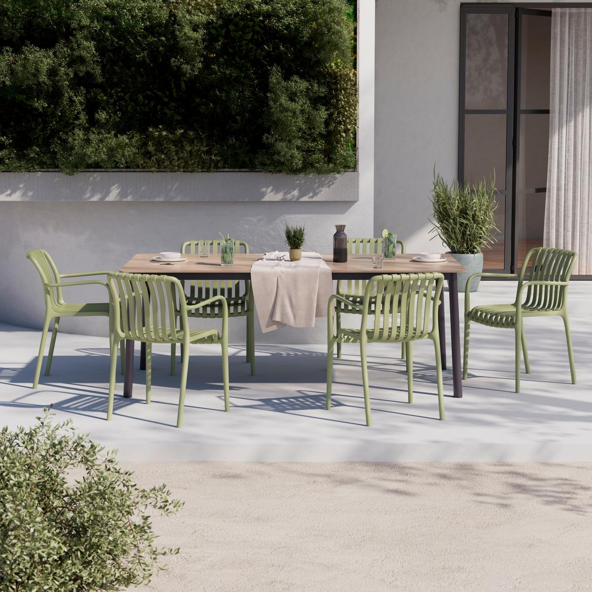 Gartenstuhl Klausi Grün matt - Schwarz/Grün, MODERN, Kunststoff (55/80/57cm) - Mömax