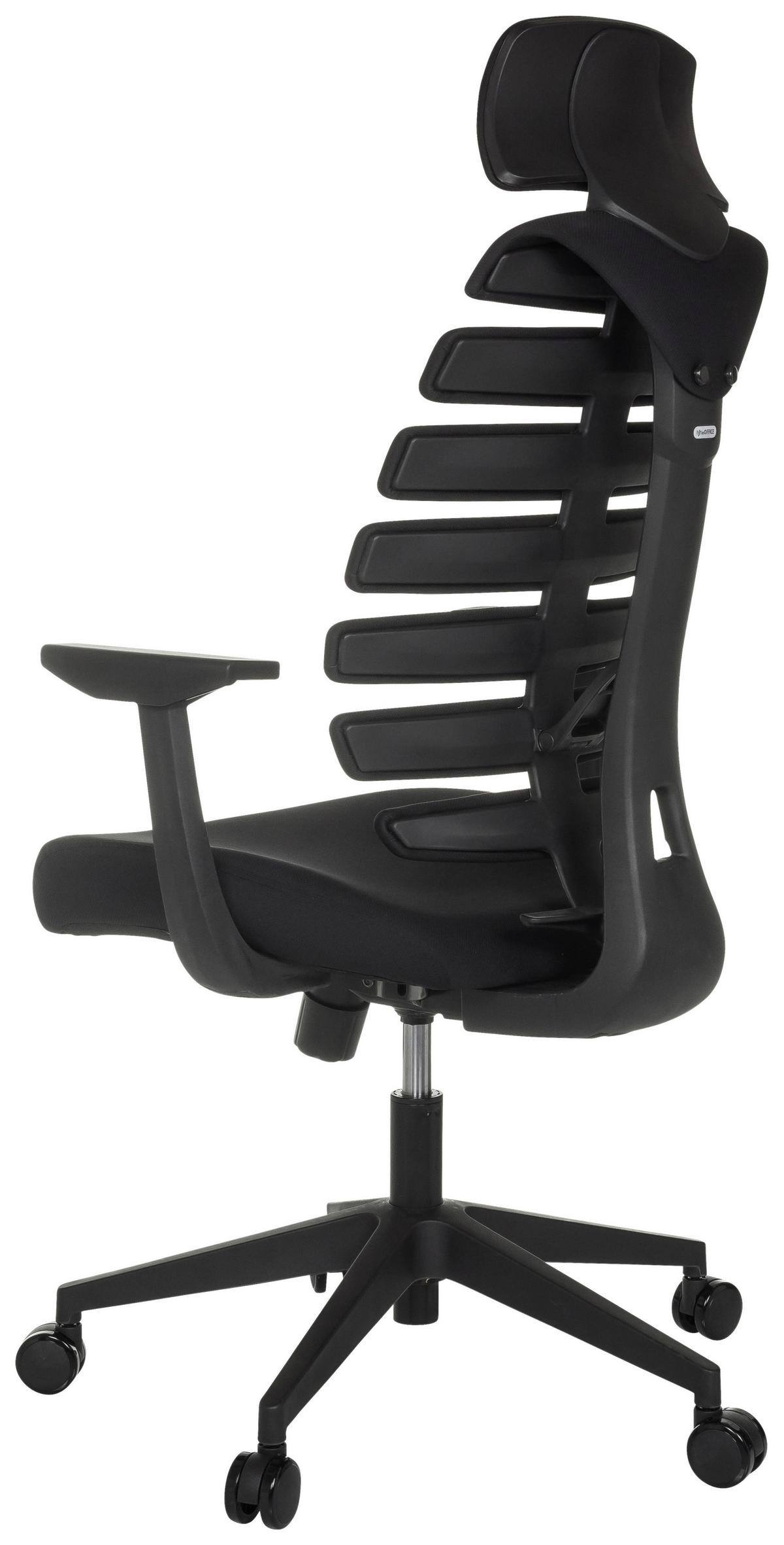 Pisarniški Stol Ergo Line Eco, Črna - črna, Moderno, umetna masa/tekstil (64/120 - 130/62cm) - MID.YOU