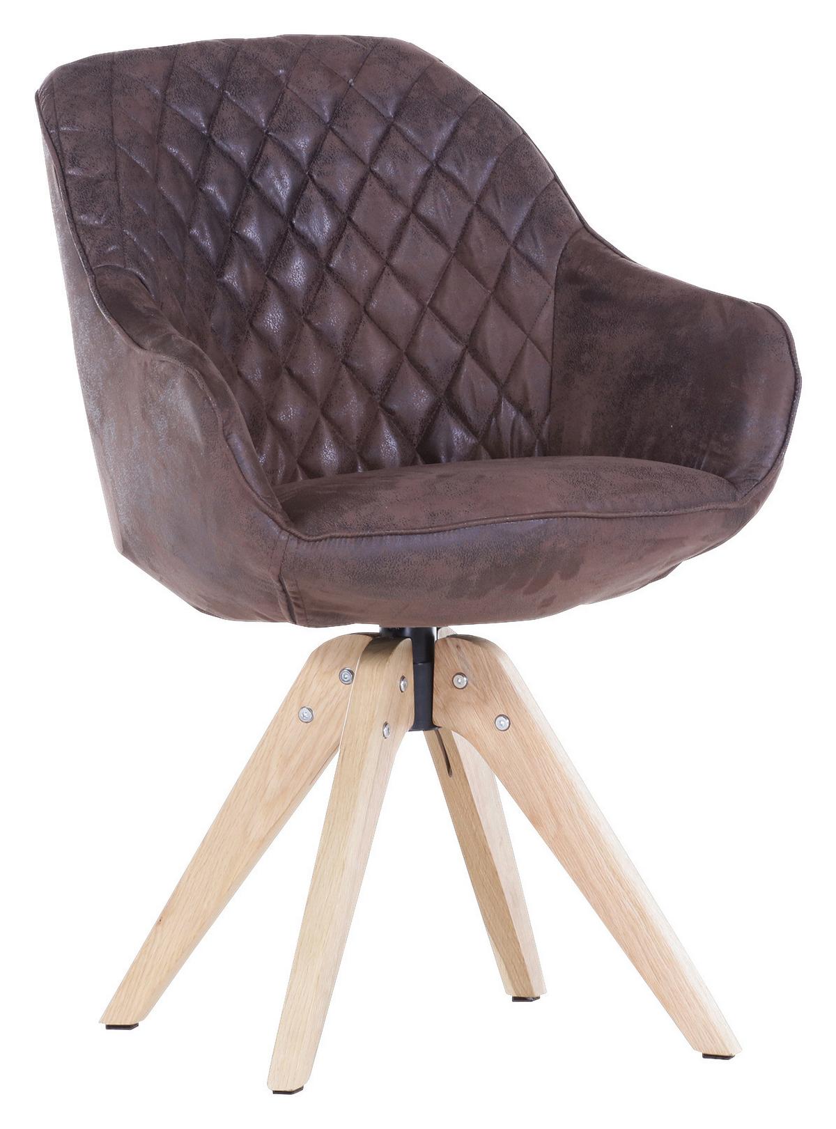 KRZESŁO Z PODŁOKIETNIKAMI COOL - kolor dębowy/ciemnobrązowy, Lifestyle, drewno/tkanina (60/83/65cm) - Landscape