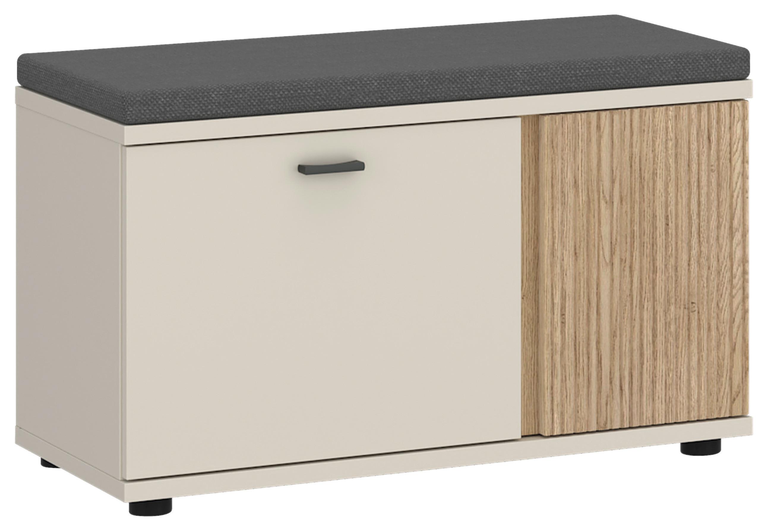 Bancă pentru hol MOSANO - cașmir/culoare lemn stejar, Trend, material pe bază de lemn (80/50,2/40cm) - Modern Living