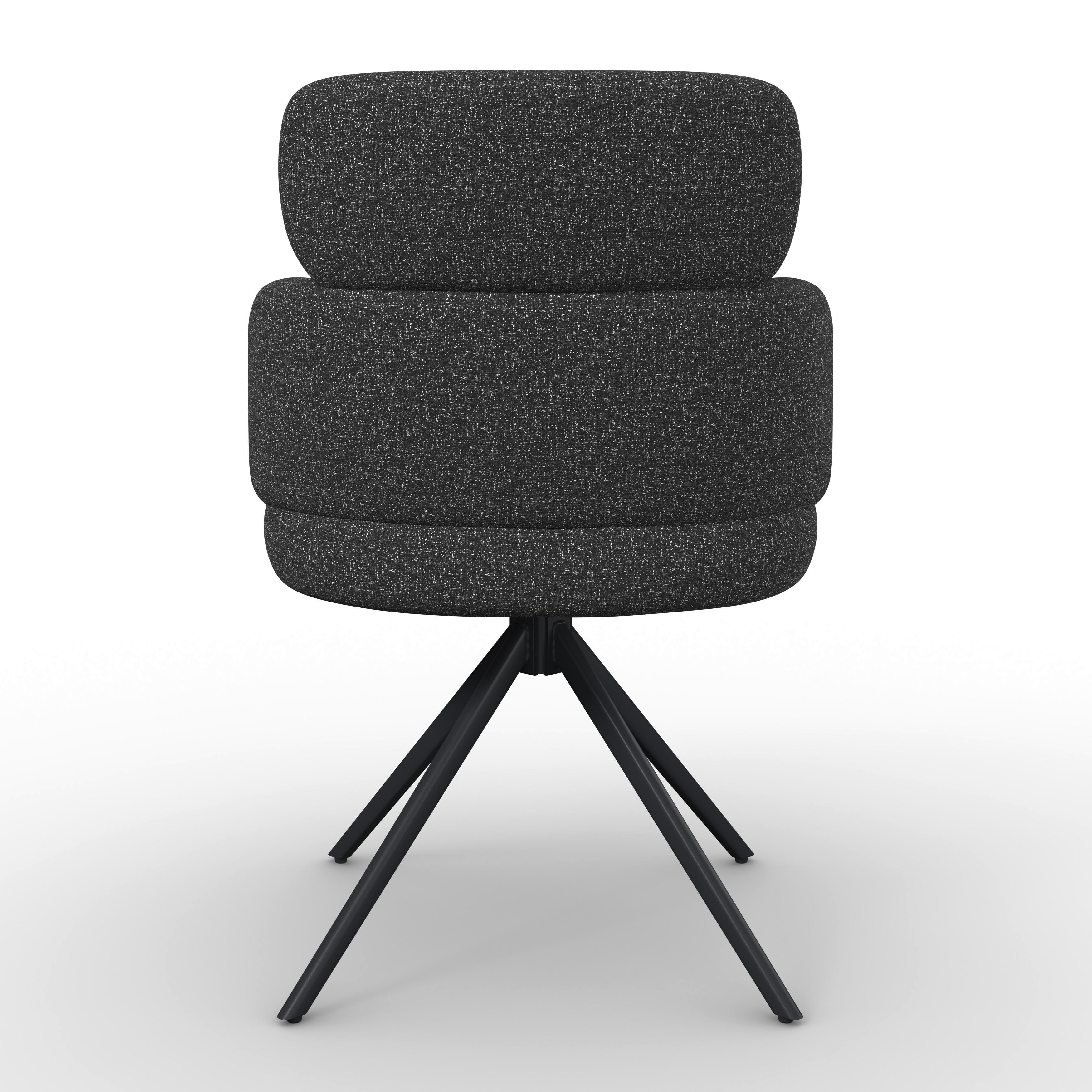 STOL MED ARMSTÖD KARO - svart, Modern, metall/textil (58/88/65cm) - Bessagi Home