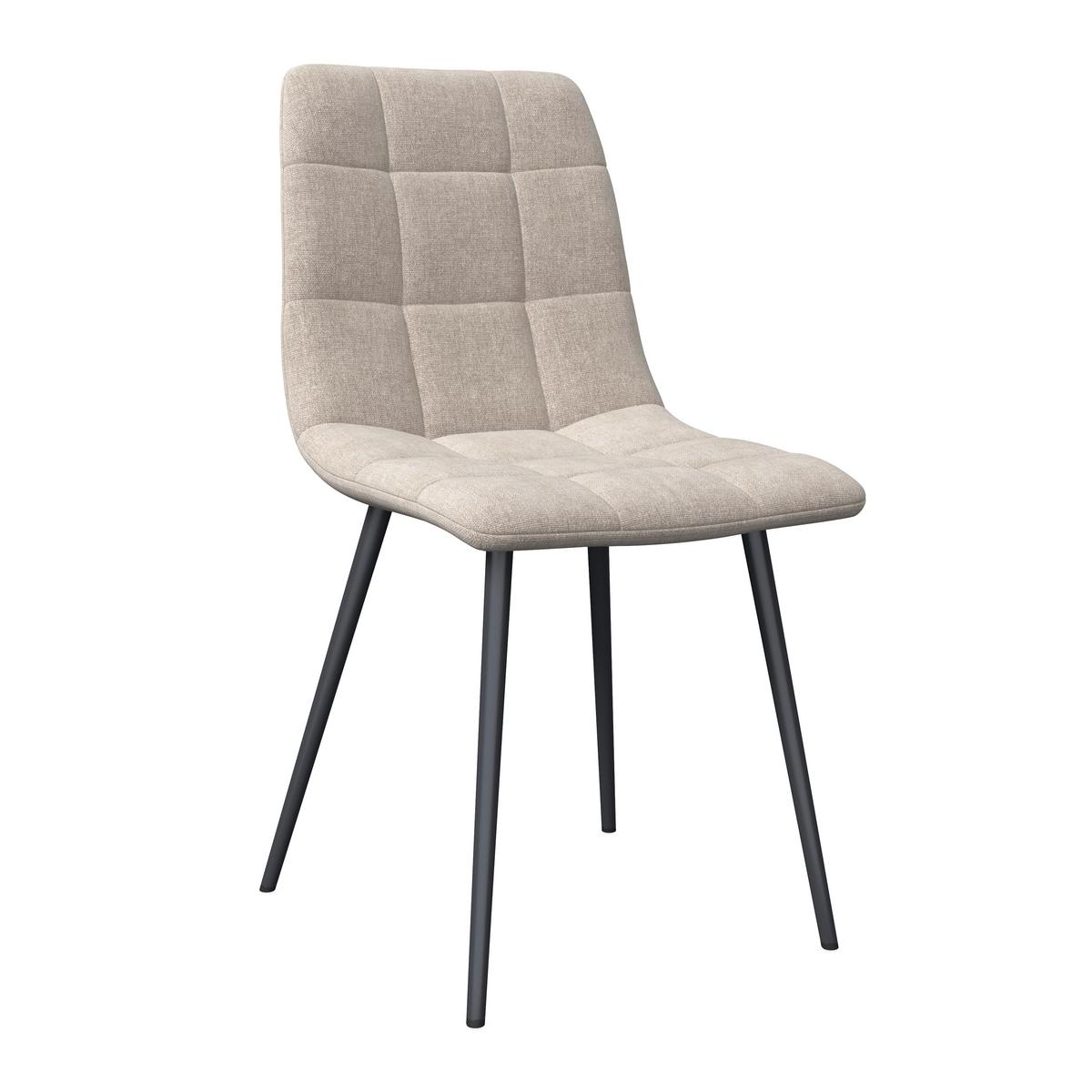 Stuhl Ria Greige Mikrofaser Gepolstert - Greige/Schwarz, MODERN, Textil/Metall (44/87/54cm) - Bessagi Home