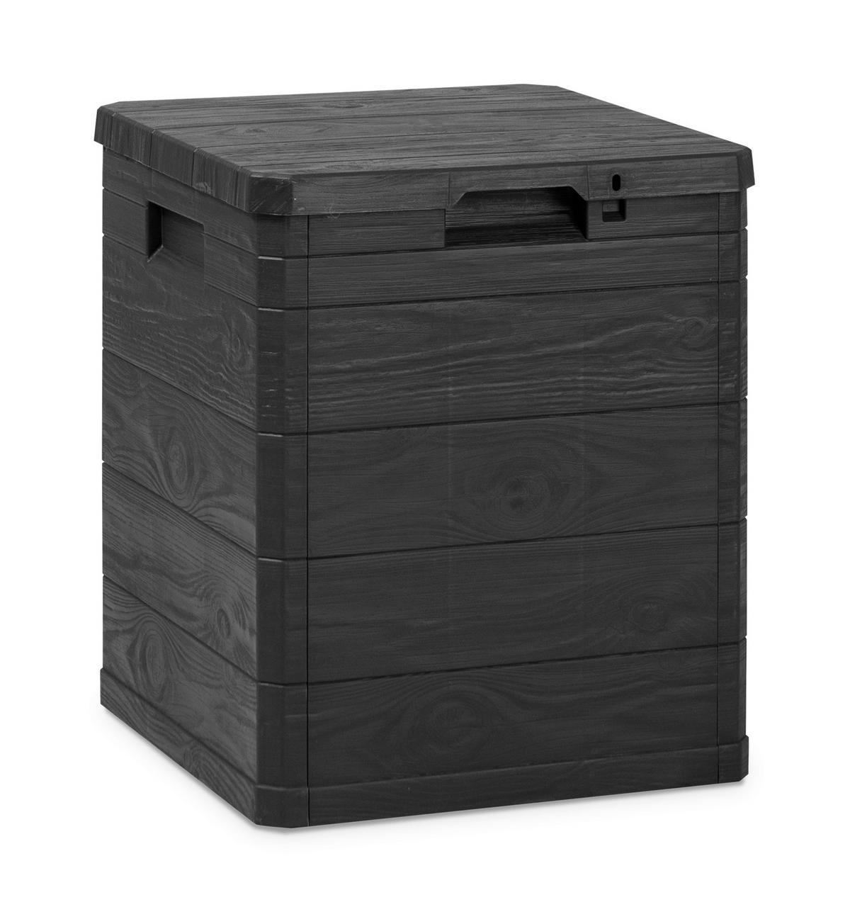 SKRZYNIA OGRODOWA KISSENBOX WOODY`S 90L - antracytowy, Basics, tworzywo sztuczne (42,5/50/44cm)
