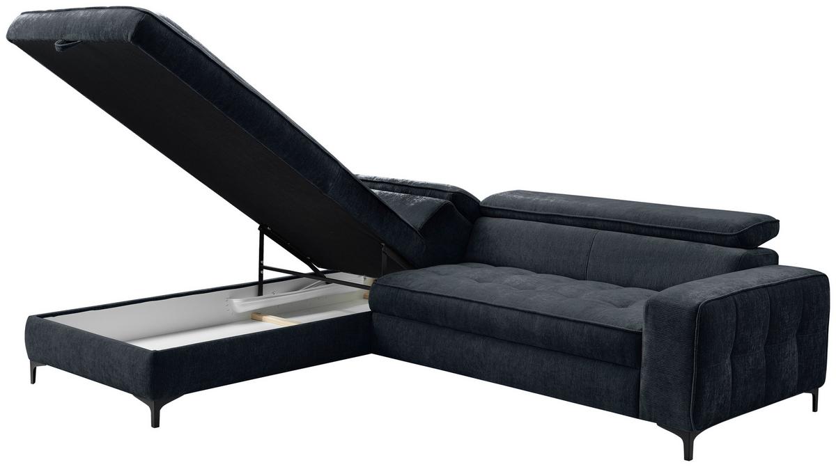 Kutna Garnitura Talia - crna/antracit, Basics, tekstil/metal (203/70-90/251cm) - Modern Living