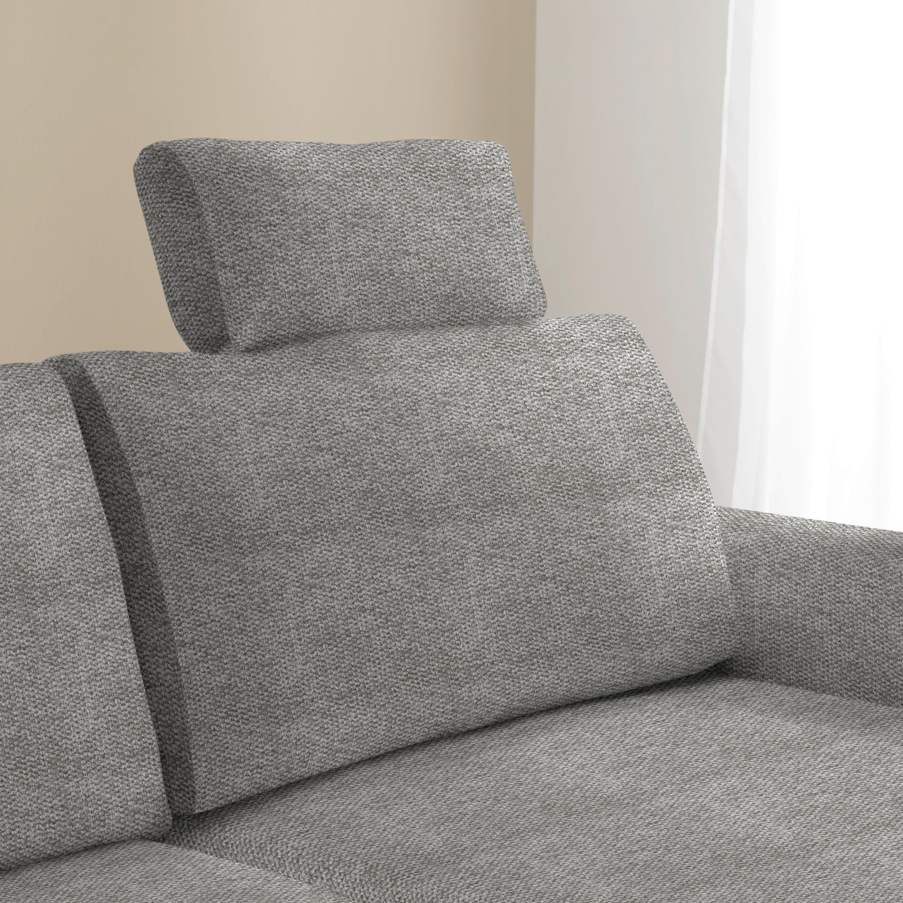 Tetiera LILLE - gri deschis, Modern, textil (58/23/10cm) - Best Price