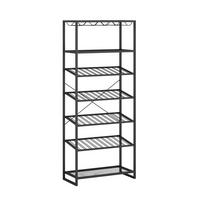 REGAŁ NA WINO STEELER - antracytowy/czarny, Trend, metal (75/180/35cm) - Livetastic