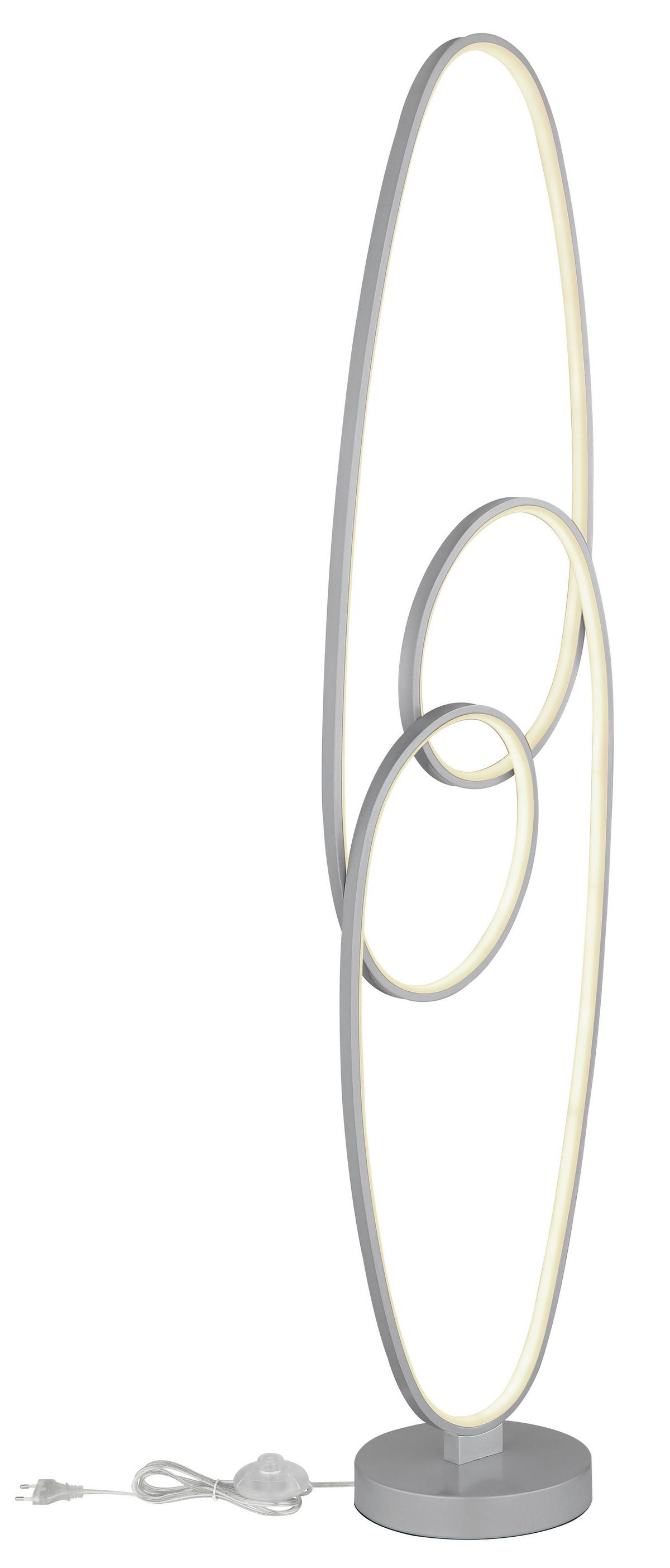Stoječa Led-svetilka Spira, S Sijalko - srebrne barve/opal, Design, kovina/umetna masa (29/20/122cm) - Globo